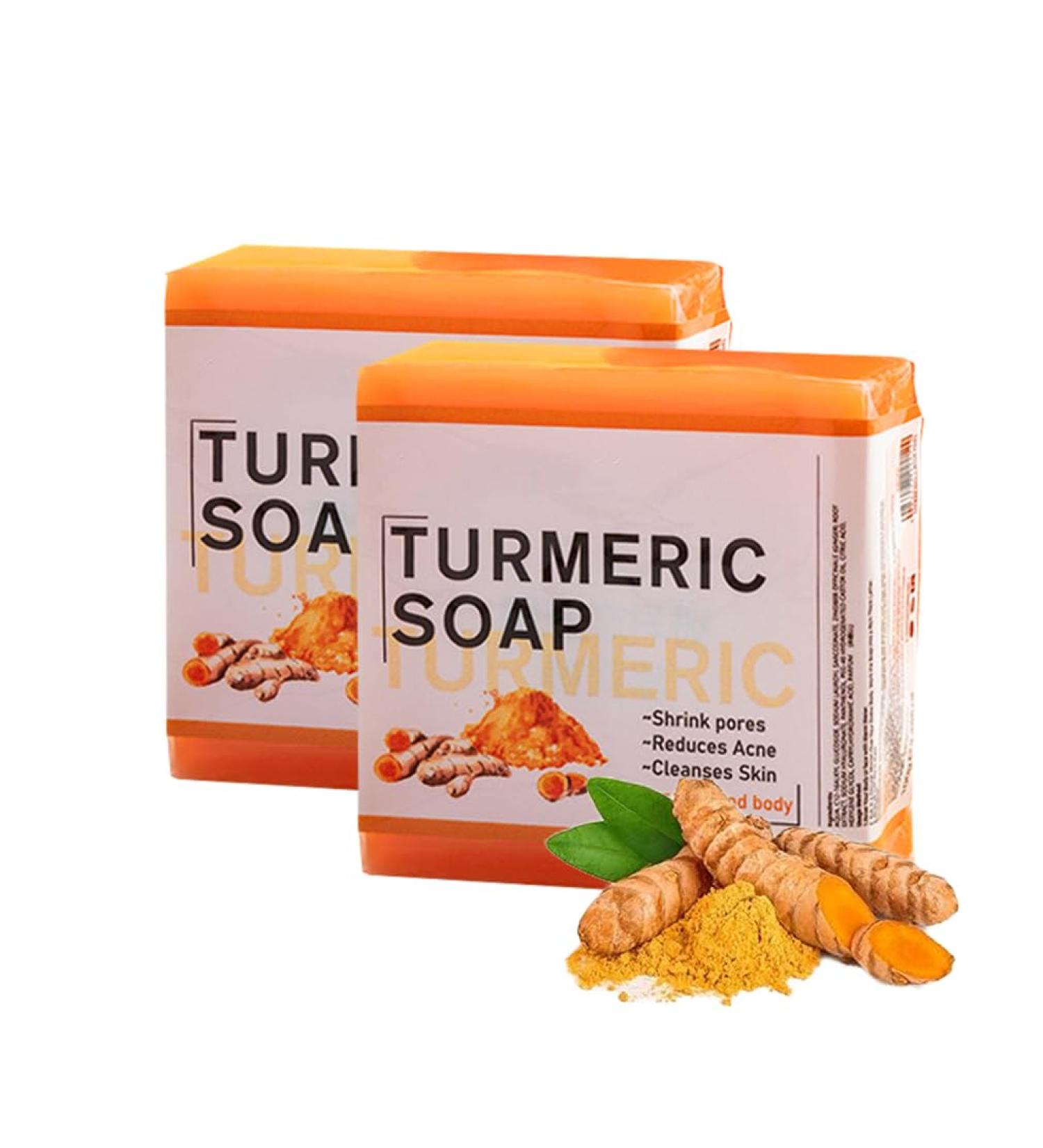  HADAVAKA Turmeric Soap For Skin Lightening Smooth And Gentle Turmeric Bath Soap For Men And Women 100g Ginger Soap Moisturizing And Deep Cleansing (2PCS) - Buy Online on GoSupps.com