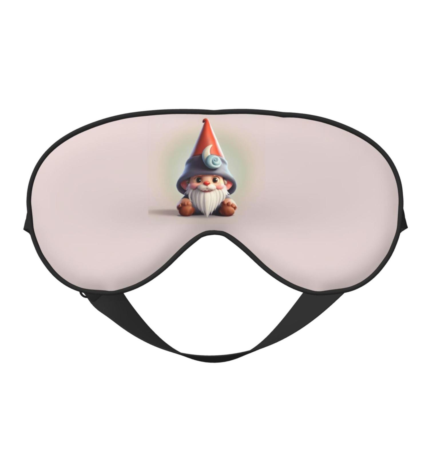  Cute Gnome Hat Print Light Blocking Eye Mask | Soft & Adjustable Eye Mask for Sleep Travel & Yoga  - Buy Online on GoSupps.com