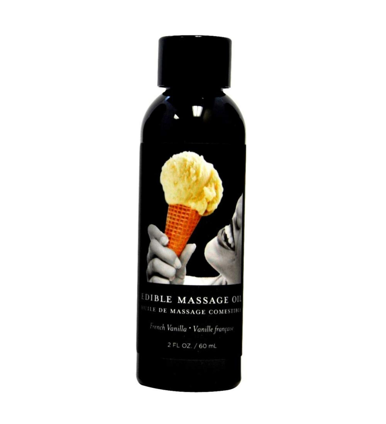Earthly Body Edible Massage Oil Vanilla 2 oz Grapeseed 60 ml (1 pack)