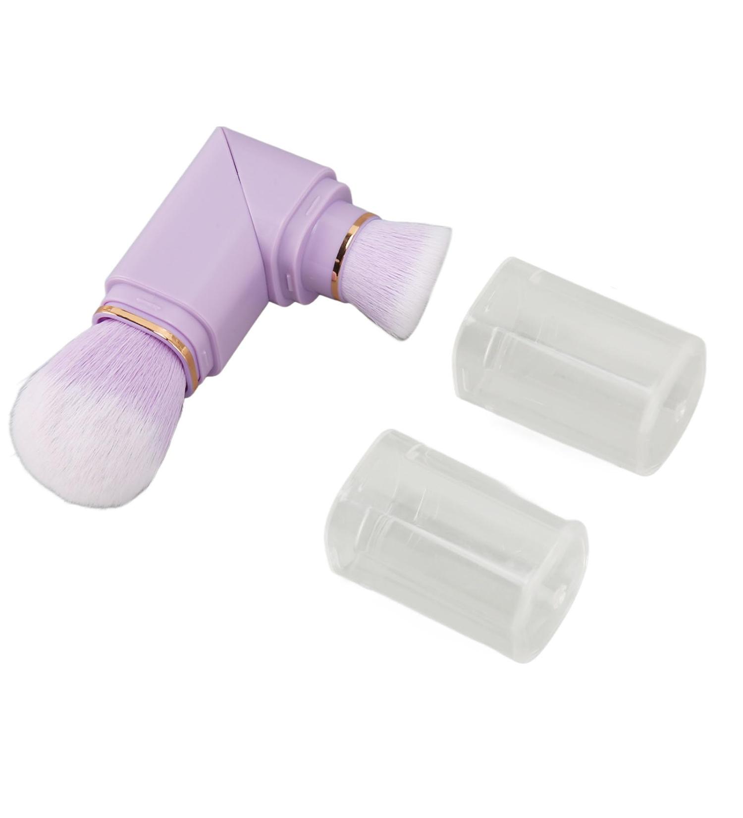 Double Head Retractable Powder Brush Soft Bristles 360 Degree Rotation Portable Makeup Brush for Home (Purple) - Buy Online on GoSupps.com