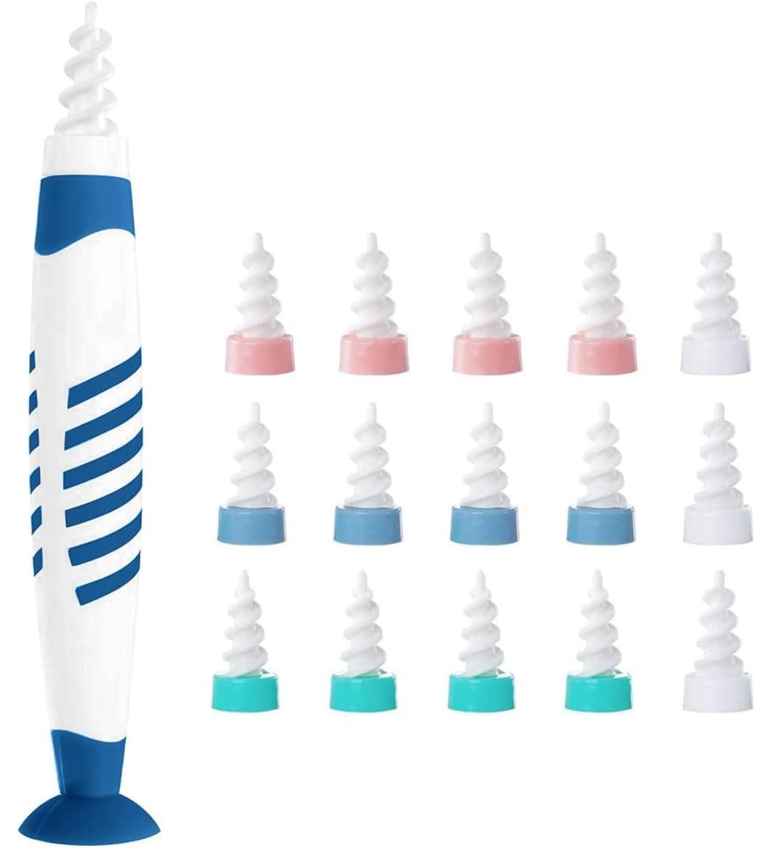 Ear Wax Remover Kit with 16 Soft Silicone Tips - Gentle Ear Cleaning Tool for Adults and Kids - Buy Online on GoSupps.com