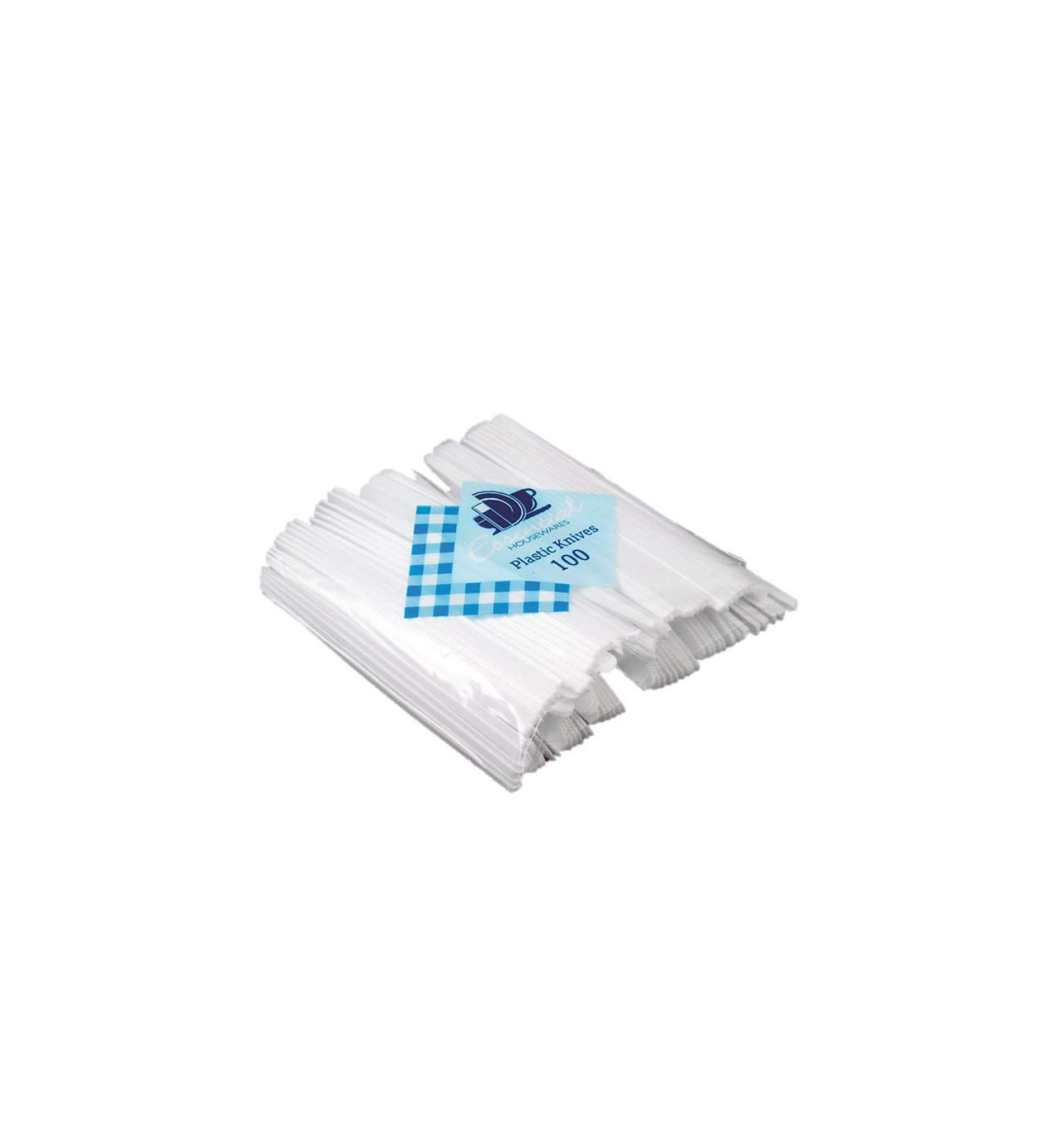 Essential Housewares PLK10X100 Pack of 100 Plastic Knives White