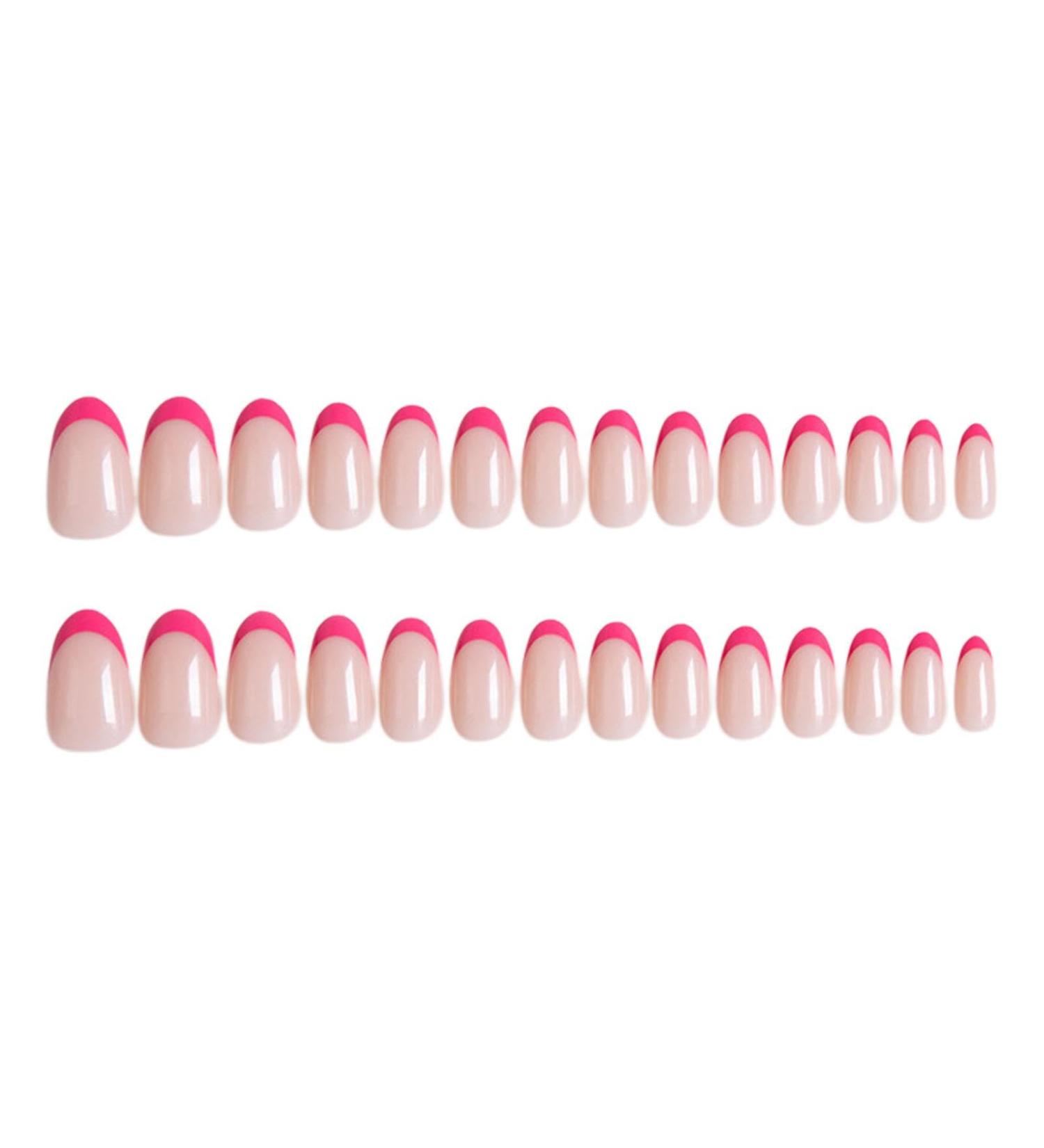 Nails Press Ons - Almond Fake Nails French False Nails French Style Almond-Shaped Easy to Match for Wedding Masquerade Valentine's Day Dating Lambo Style 2 - Buy Online on GoSupps.com