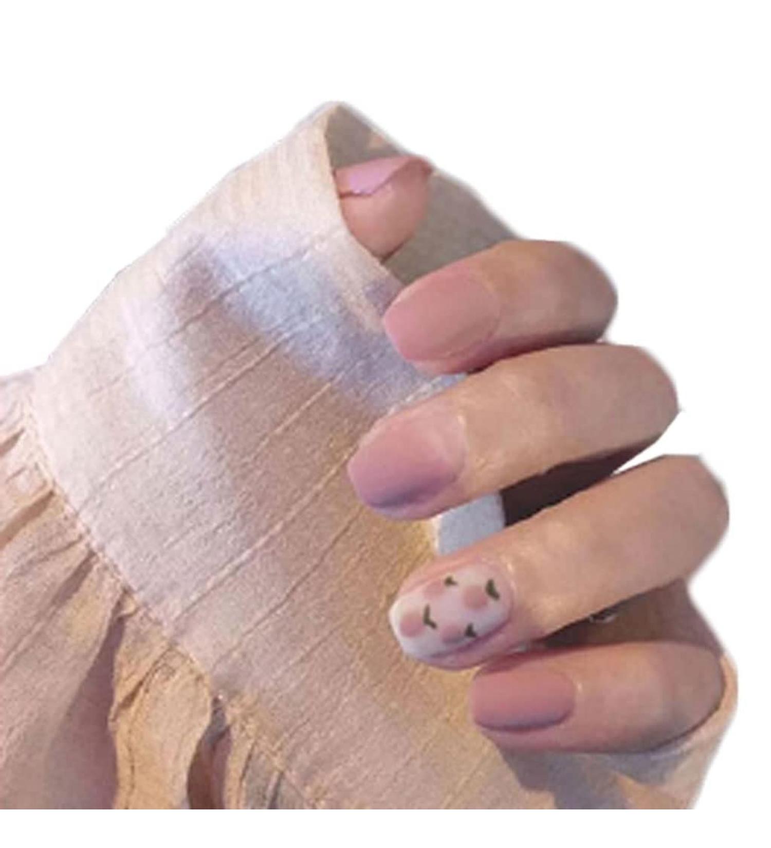 Press on Nails 3 Sets Peach Powder False Nails Matte Short Nail Stickers Press-on Nails for Women Girls (Color : Peach) (Color : Peach) (Peach) - Buy Online on GoSupps.com