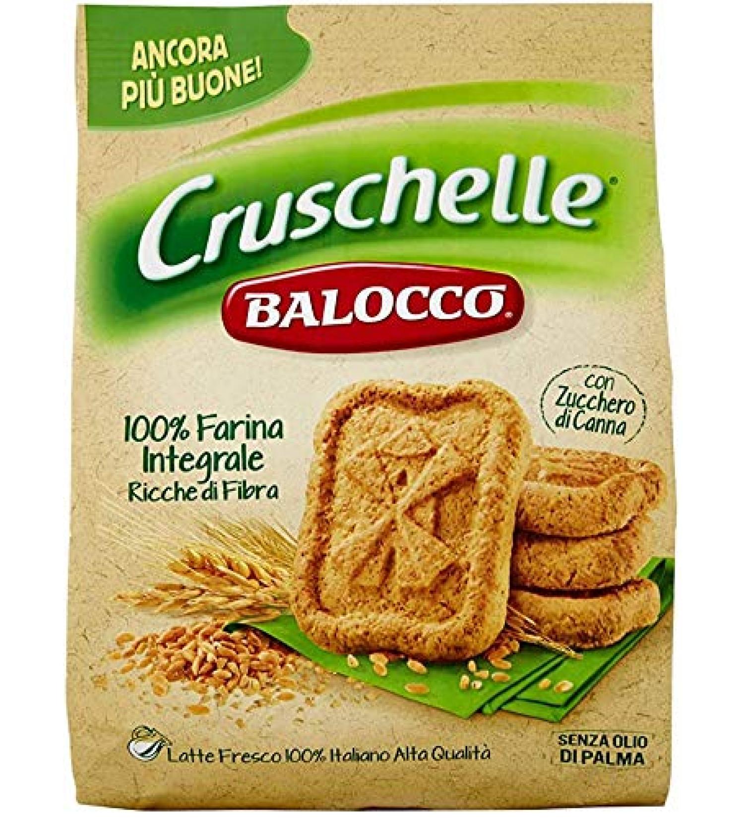 Balocco Pack of 3 Balocco Biscotti con farina integrale e zucchero di canna (biscuits with whole grain flour and brown sugar) 100% Italian biscuits 700g