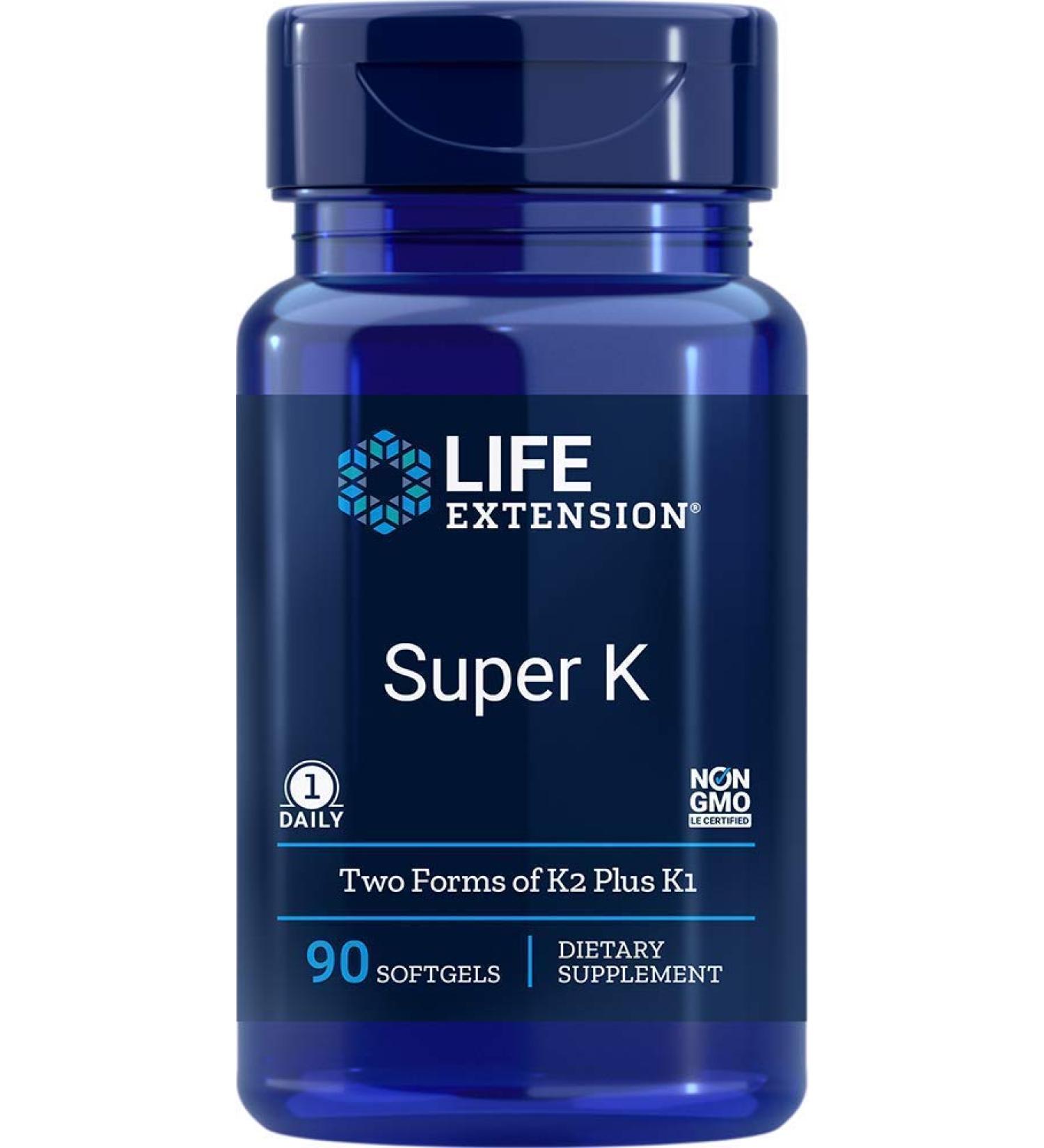 Life Extension Super K with Advanced K2 Complex Softgels, 90 Softgels (3 Pack)