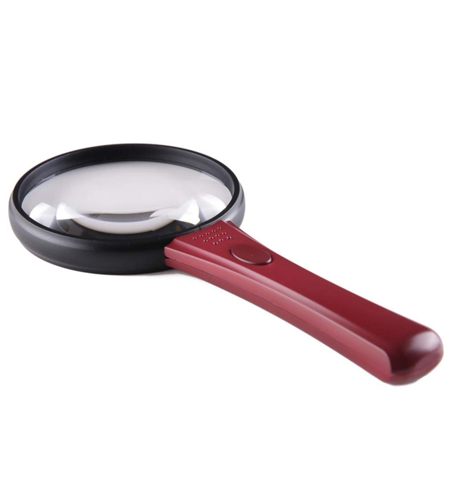 LED Light Hand-held High Magnification Magnifying Glass Reading Magazine Newspaper Repair Magnifying Glass Good Times - Buy Online on GoSupps.com