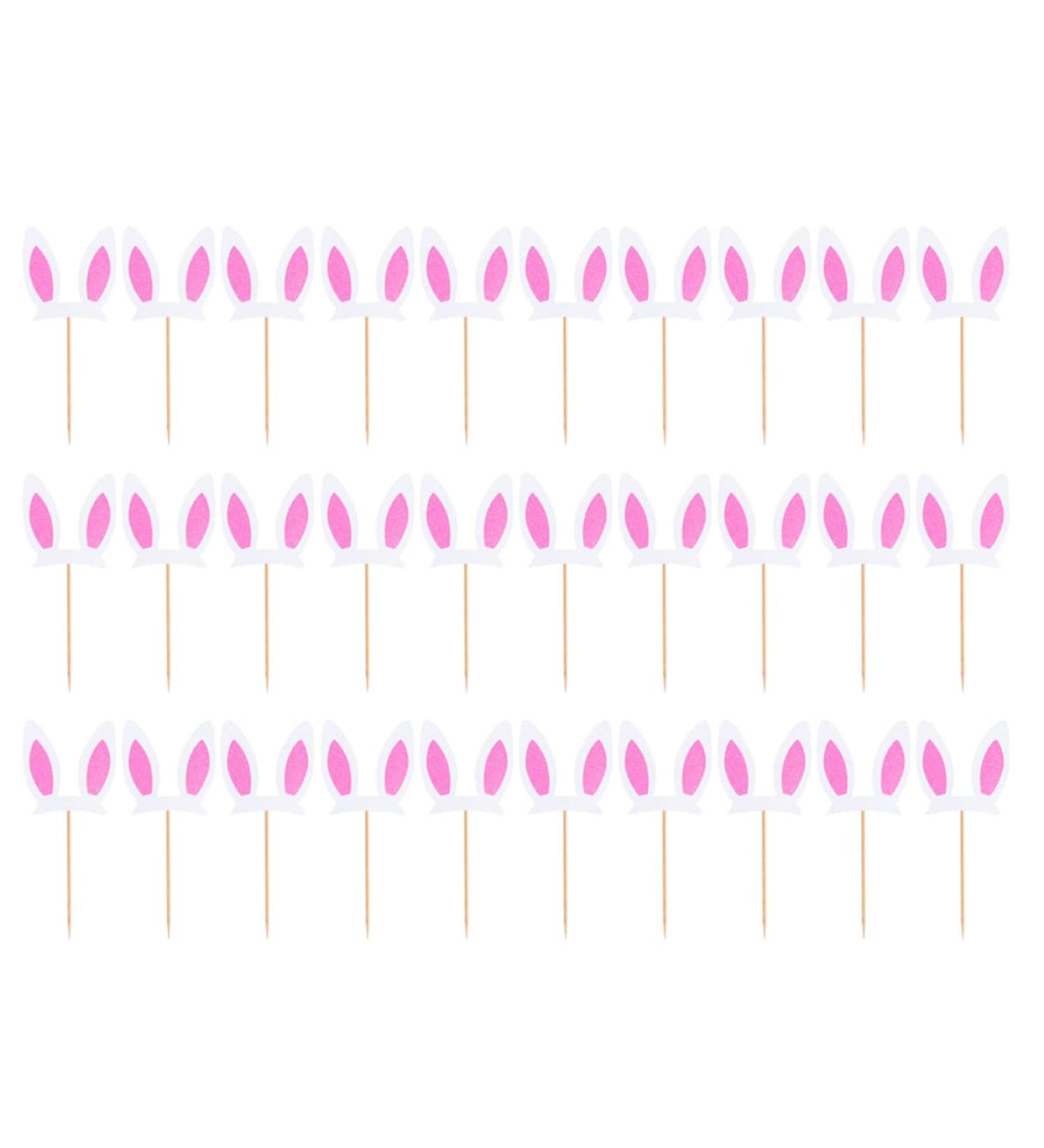 TOYANDONA 30pcs Rabbit Ears Plug Easter Cupcake Pick Cake Toothpicks Birthday Cake Supplies Birthday Cake Topper Bunny Ear Cake Toppers Dessert Toothpicks Happy Wood Baby Party Supplies Food - Buy Online on GoSupps.com