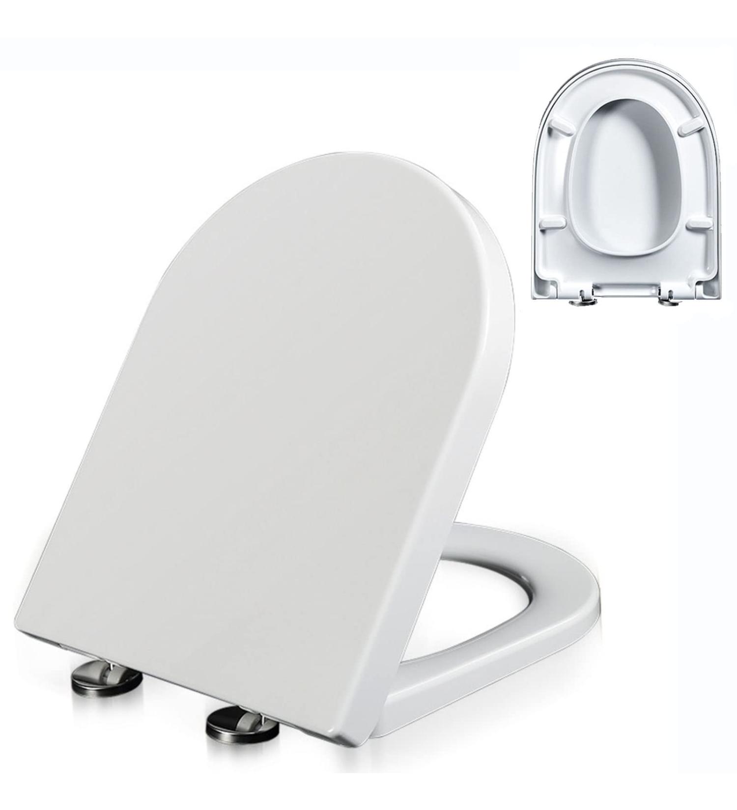 Small Soft Close Toilet Seat U Shaped D Shape Bowl Compact Tiny Design Water Closet Easy Install White A Little Surprise - Buy Online on GoSupps.com