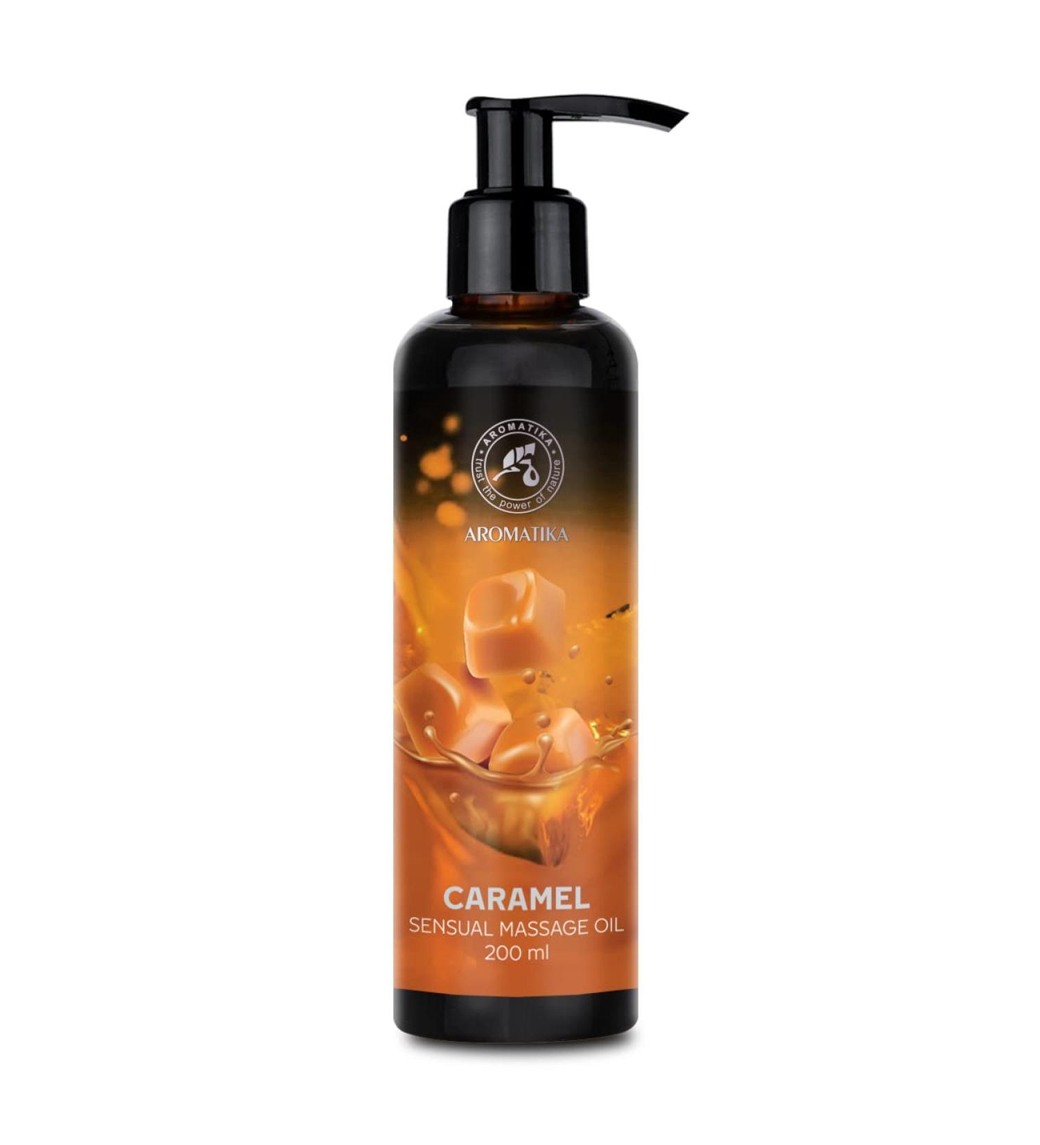 Sensual Caramel Massage Oil - 200ml Edible Body Oil with Almond & Grape Seed - Kissable Love Oil for Couples - Buy Online on GoSupps.com