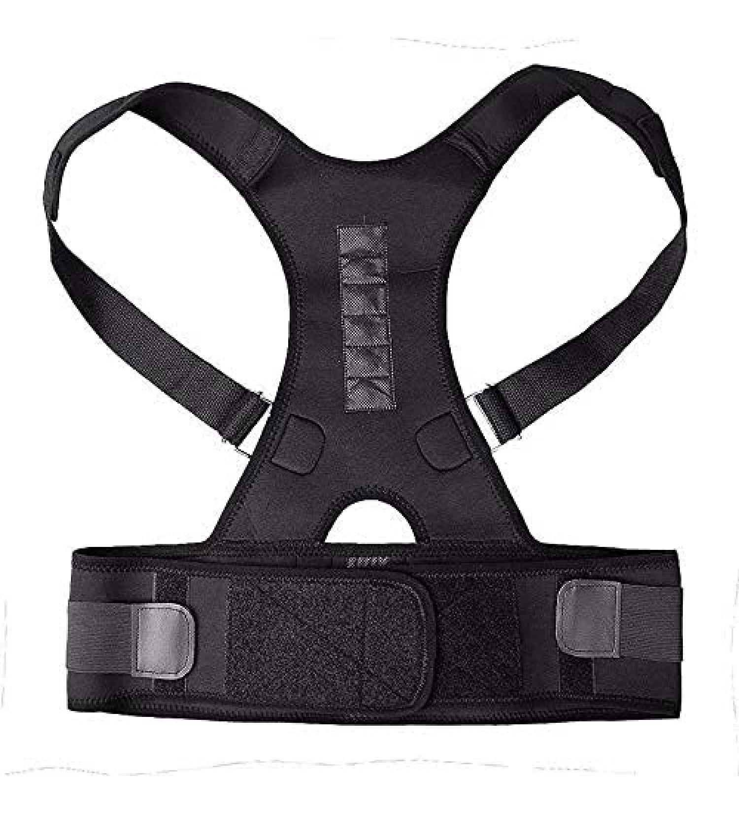 Posture Corrector Back Support Adjustable Back Shoulder Lumbar Brace Belt Posture Corrector For Men And Women (Black S) Better life Black XX - Buy Online on GoSupps.com