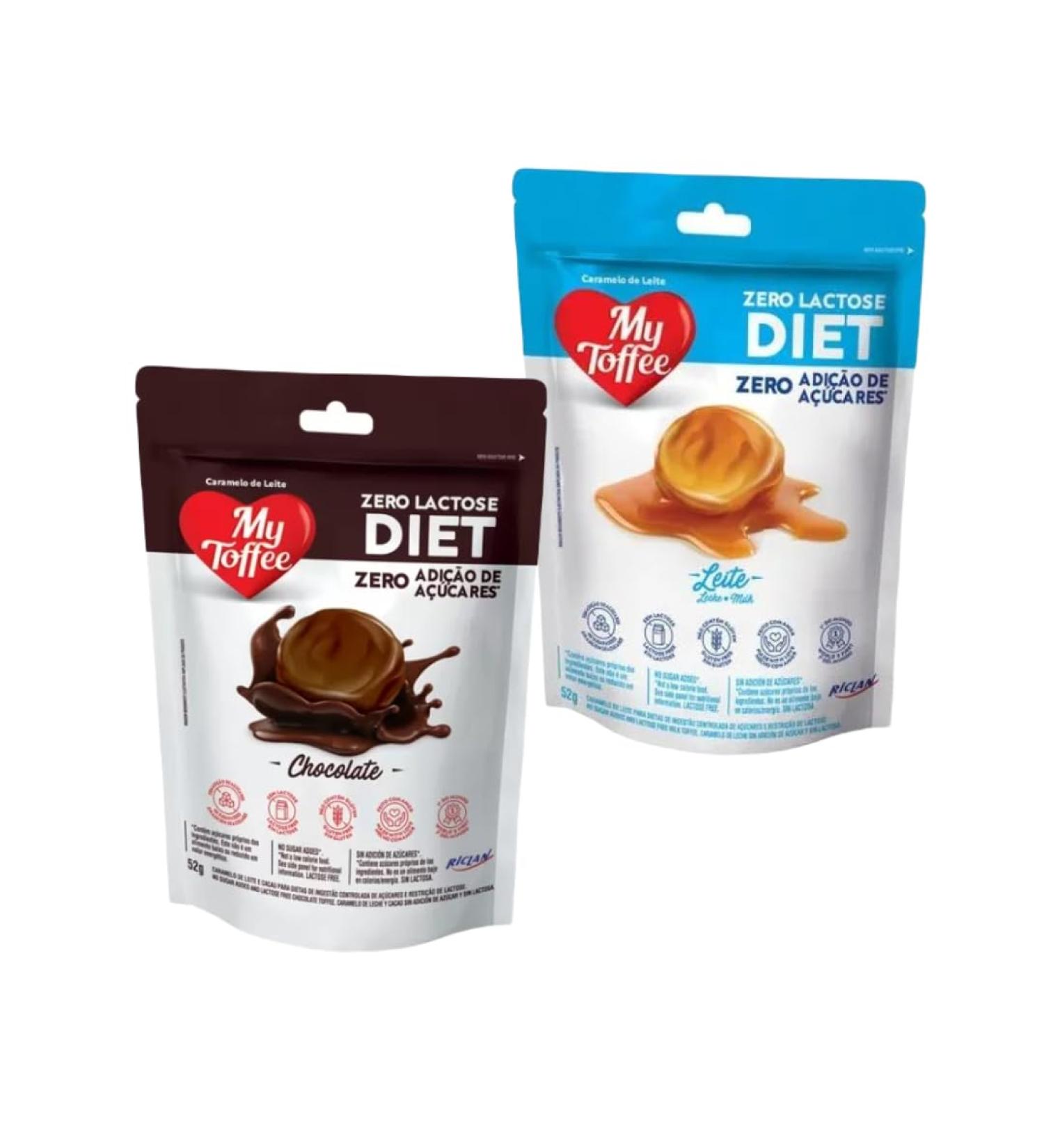 My Toffee Caramel - Zero Sugar Lactose-Free Toffee Candy Bundle - Milk Chewy Caramels (52g) - Chocolate Chewy Caramels (52g) - Imported by Lecsa Specialty Snacks (2 pack) Milk Caramel and Chocolate 52 - Buy Online on GoSupps.com