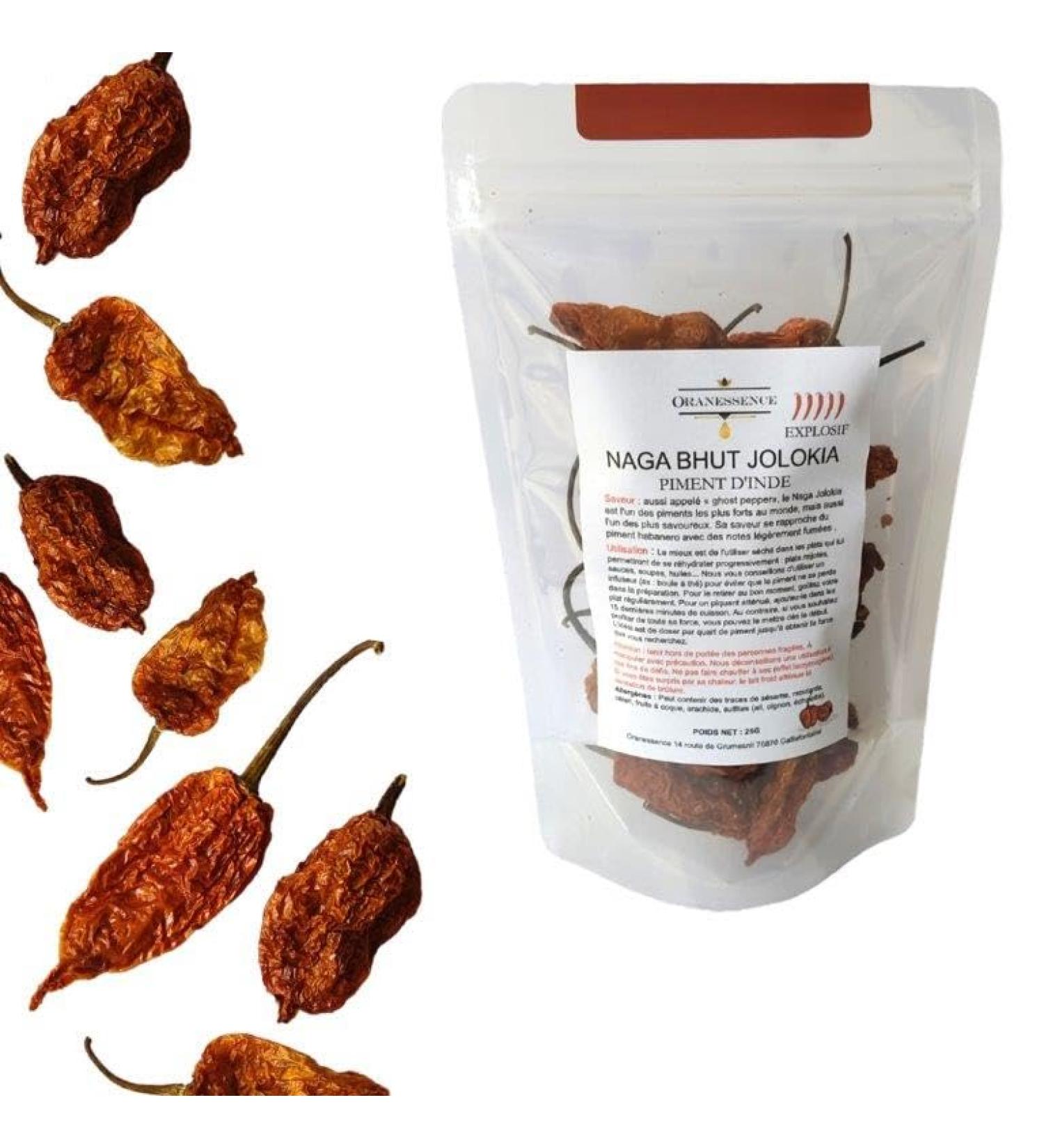 Naga Bhut Jolokia (25g) - Whole Pepper - Hand-sorted in Normandy - non-irradiated
