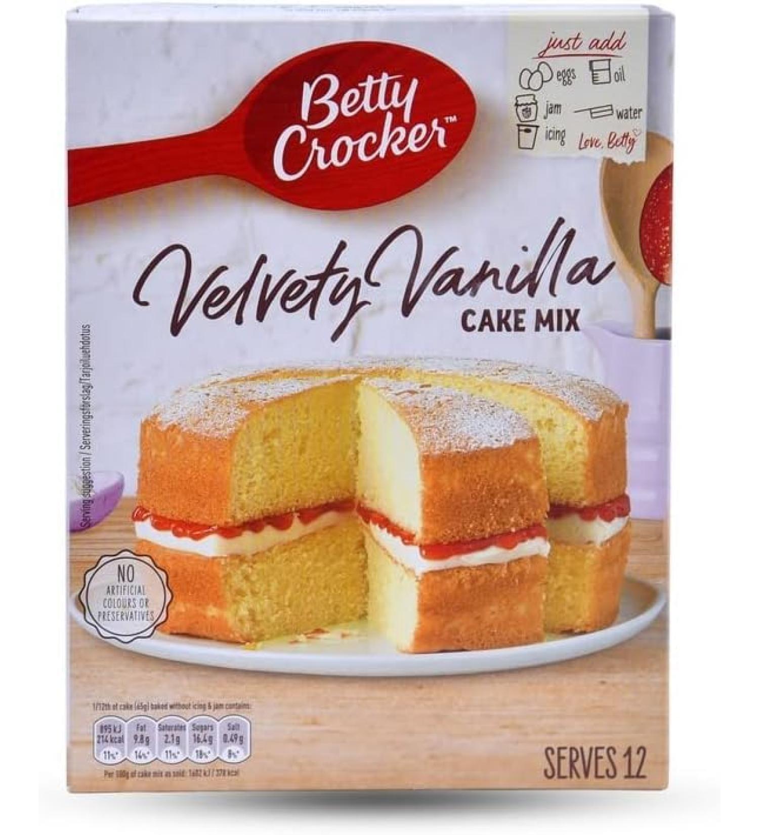 Cake Mix Bundle which Contains Betty Crocker Velvety Vanilla Cake Mix 425g - Pack of 2 with Grocery List Card - Buy Online on GoSupps.com