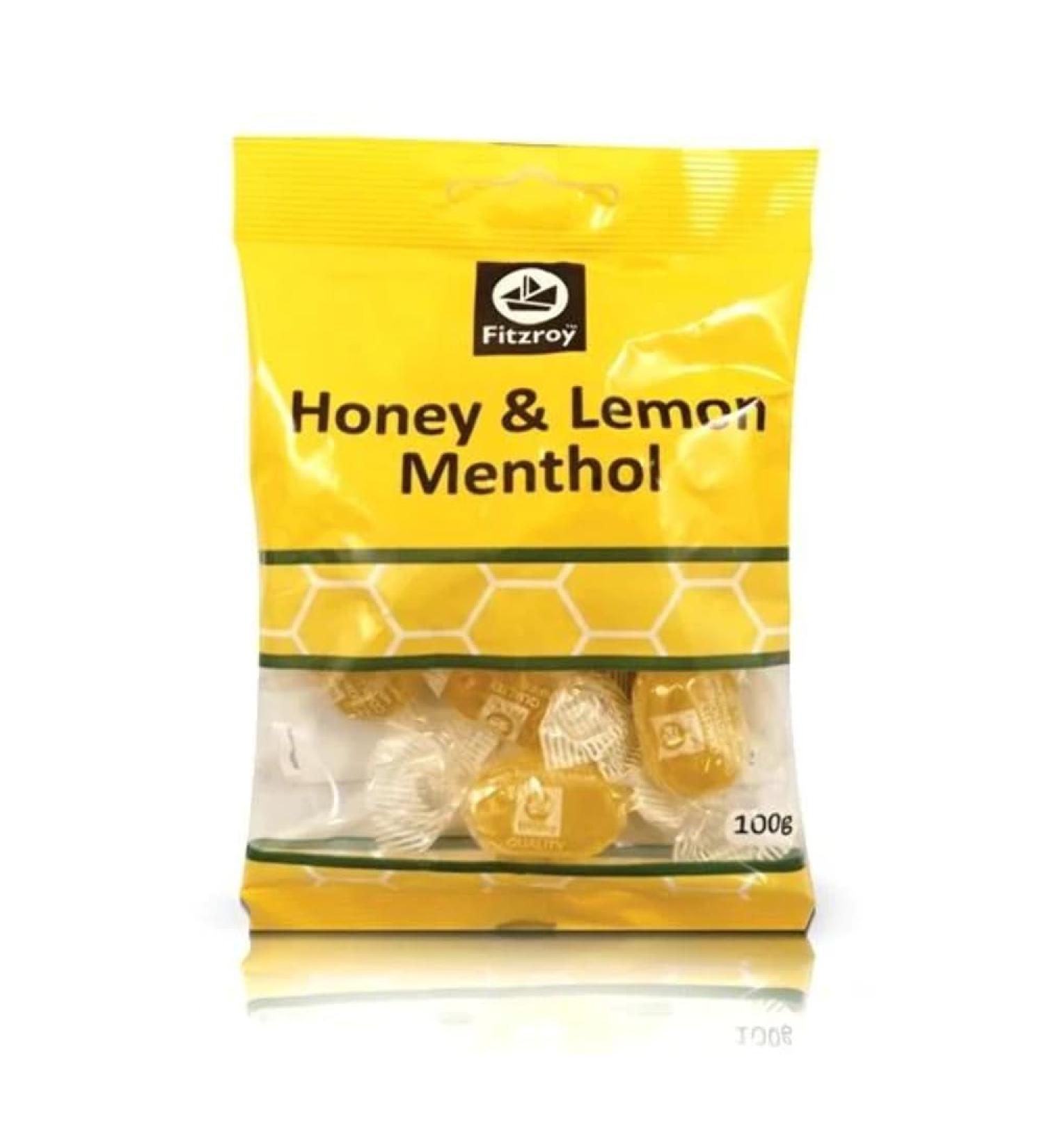 Fitzroy Hony & Lemon Menthol 100g Box of 12-Fd