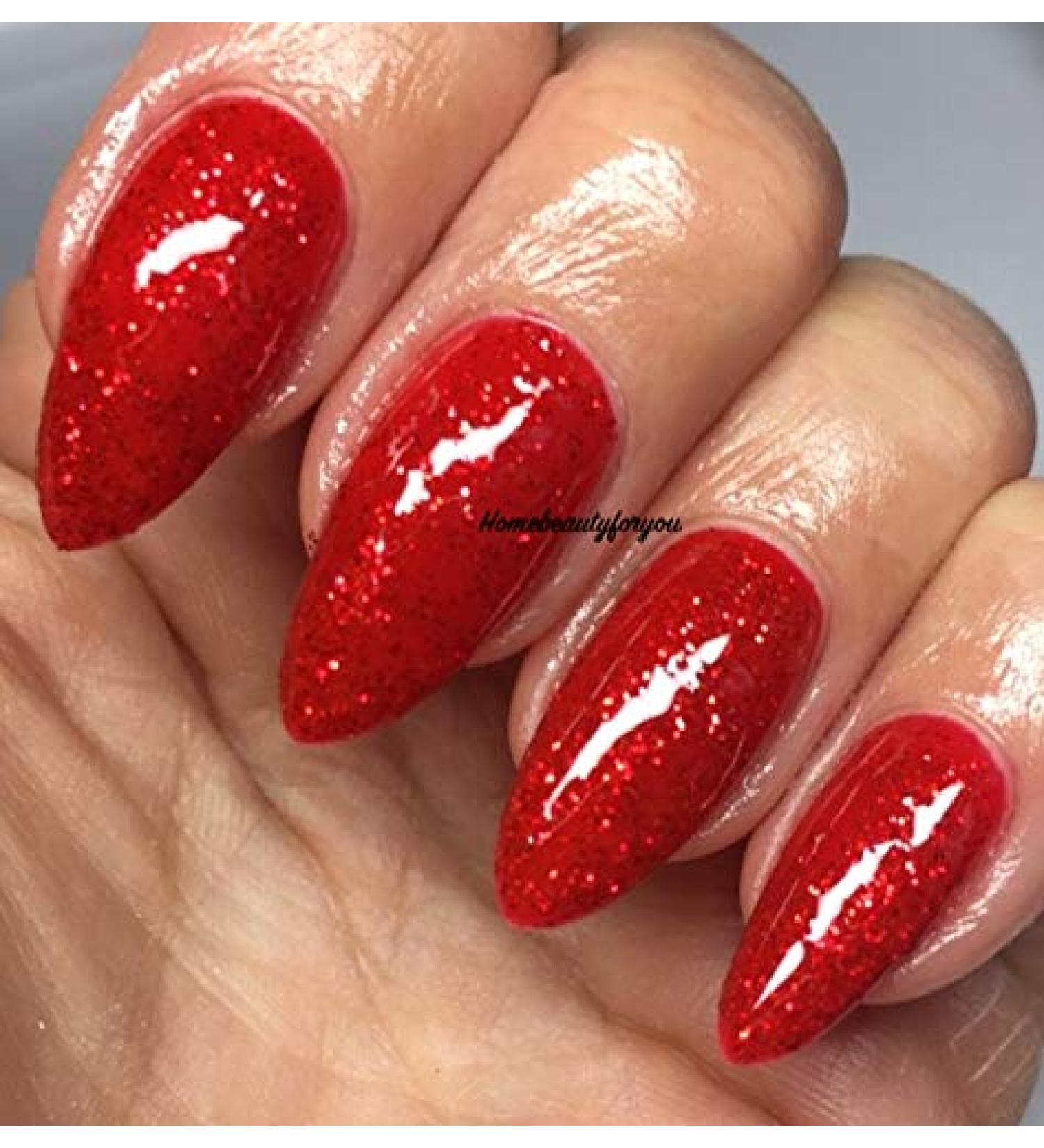 Bluesky Nail Gel Polish RED GLITTER UV LED Soak Off 10ml Gel Choose Your Red Christmas Glitter (SANTAS RED DREAM CHRISTMAS GLITTER)