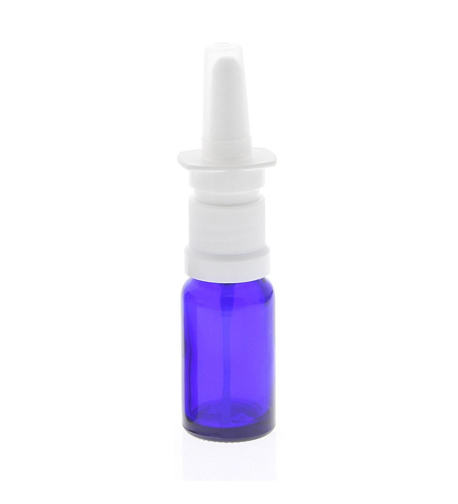 10ml Blue Glass Nasal Spray Bottle with Fingertipper - Cosmetex Vaporizer Ideal for Essential Oils & Travel - Buy Online on GoSupps.com