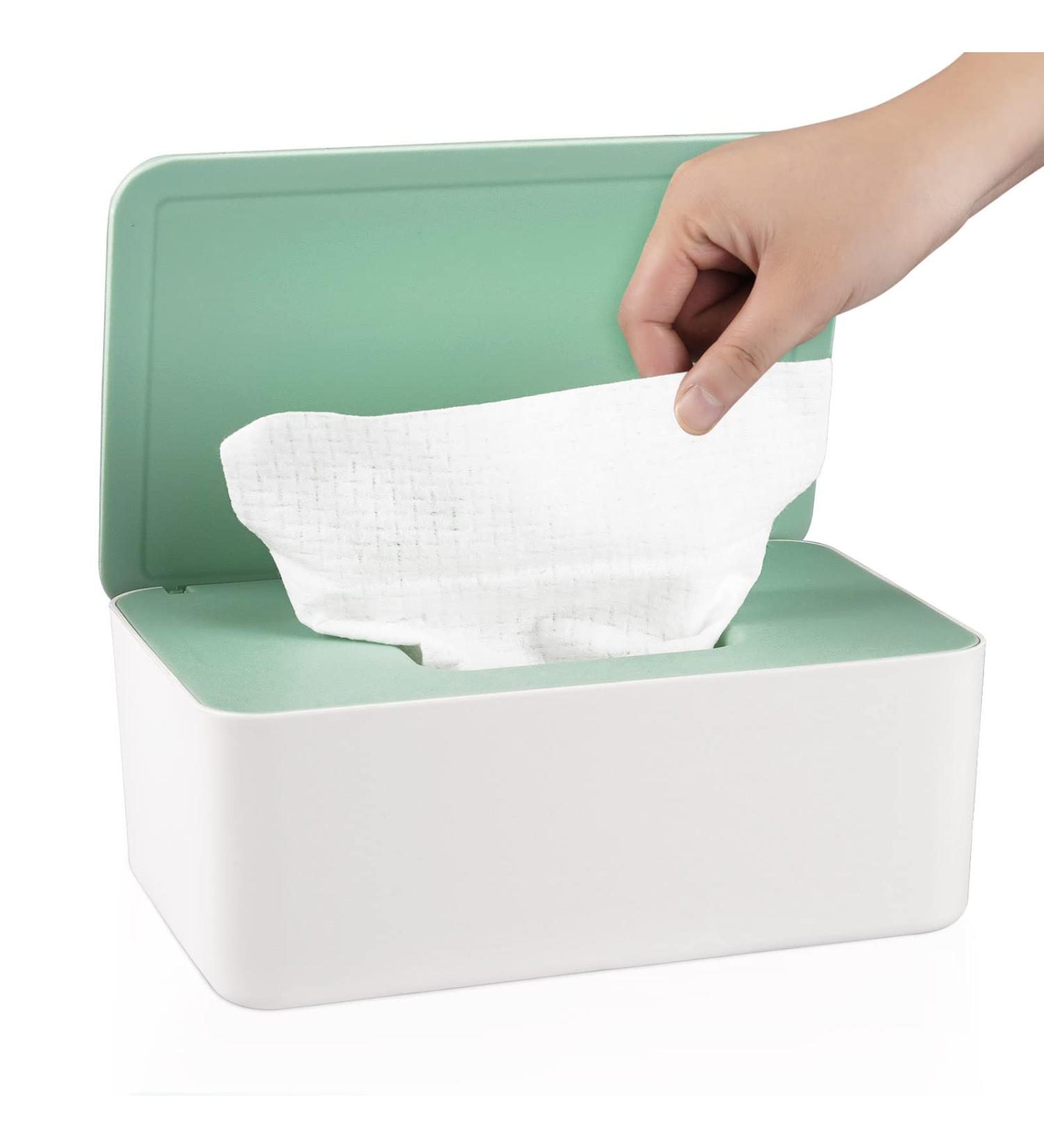 Whiidoom Diaper Wipes Dispenser Wipes Holder  Wipes Tissue Case Keeps Wipes Fresh Tissue Wipes Container with Lid (Green) - Buy Online on GoSupps.com