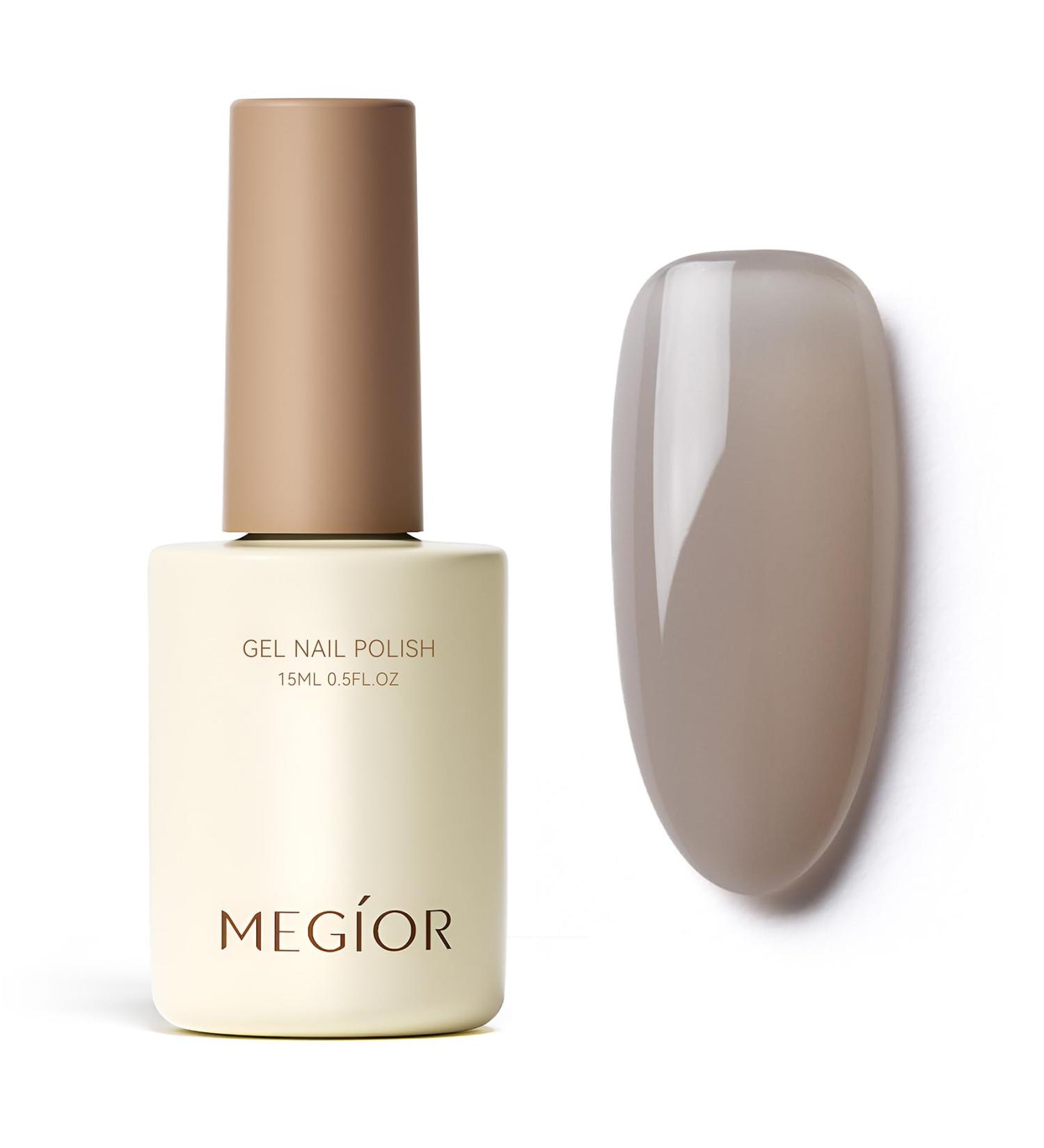 MEGIOR Jelly Khaki Gel Nail Polish 15ML Jelly Grey Gel Polish 1PC Nail Polish Gel Soak Off UV Gel Polish Translucent Color Neutral Gel Polish for Nail Art Manicure DIY at Home - Buy Online on GoSupps.com