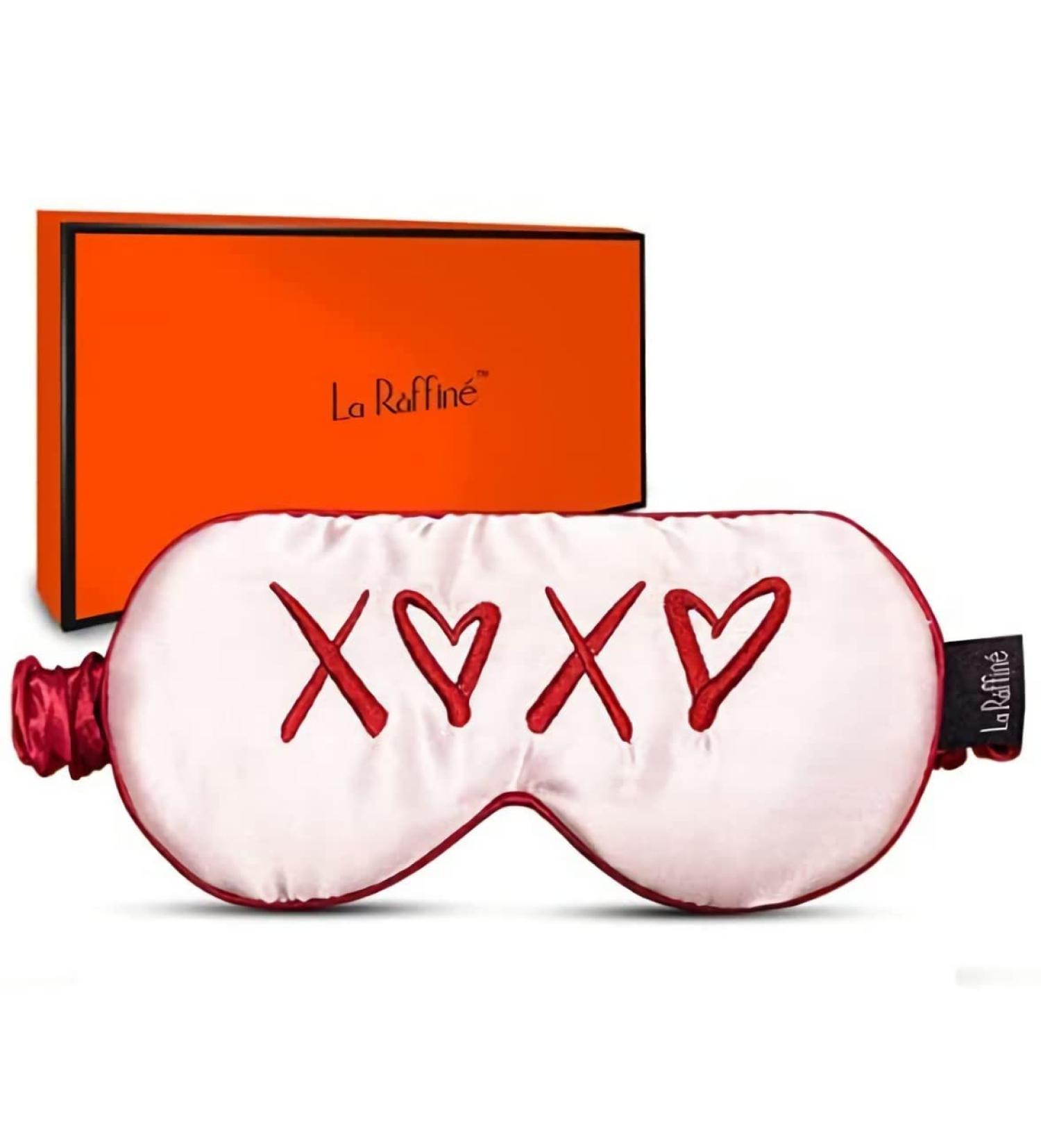 XOXO Embroidered Sleep Mask - Adjustable Eye Mask for Dry Eyes - Pink - Buy Online on GoSupps.com