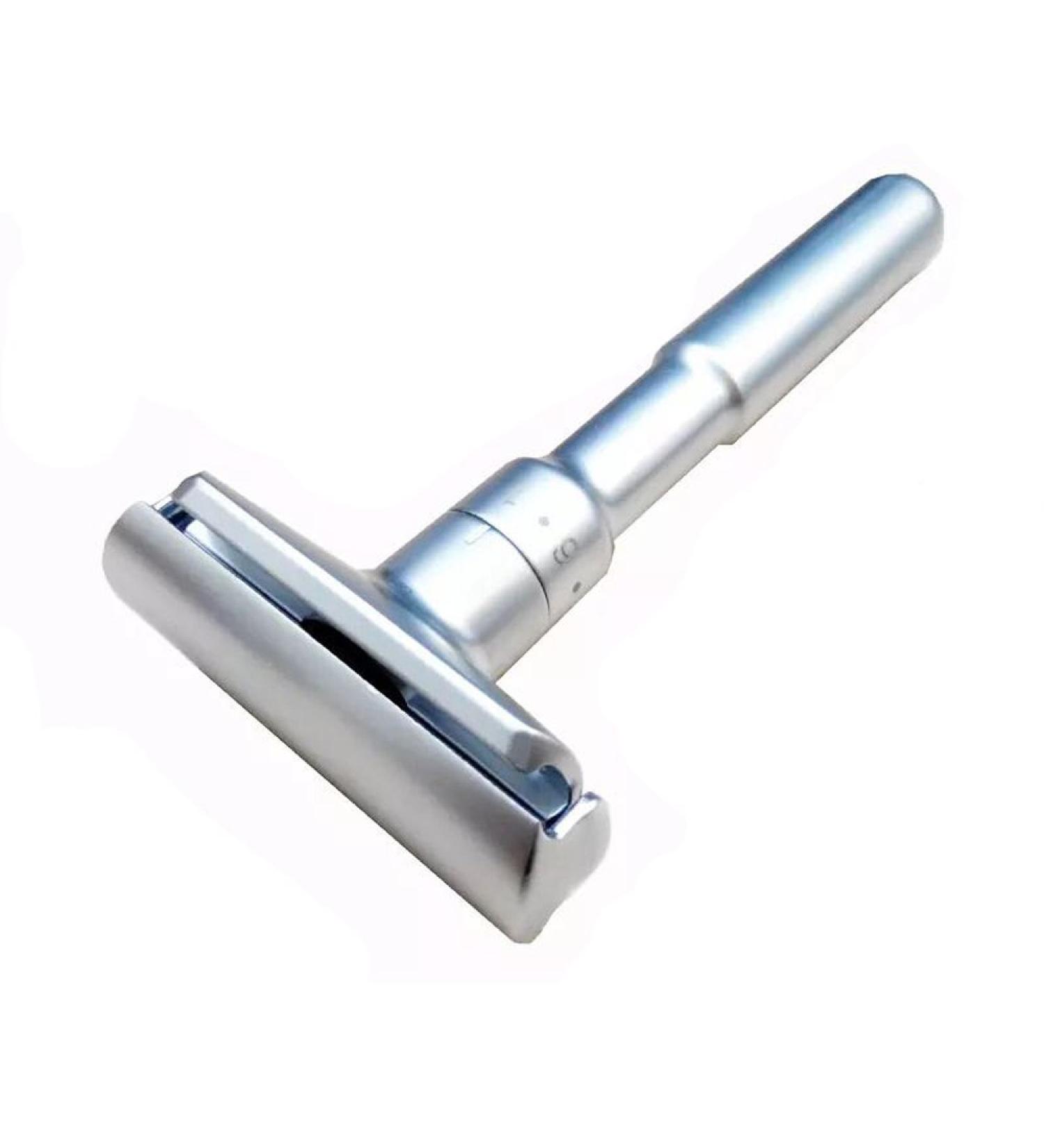 Men's Adjustable Double Edge Safety Razor with 5 Blades - Premium Zinc Alloy Shaver for a Smooth Shave - International Shipping Available - Buy Online on GoSupps.com