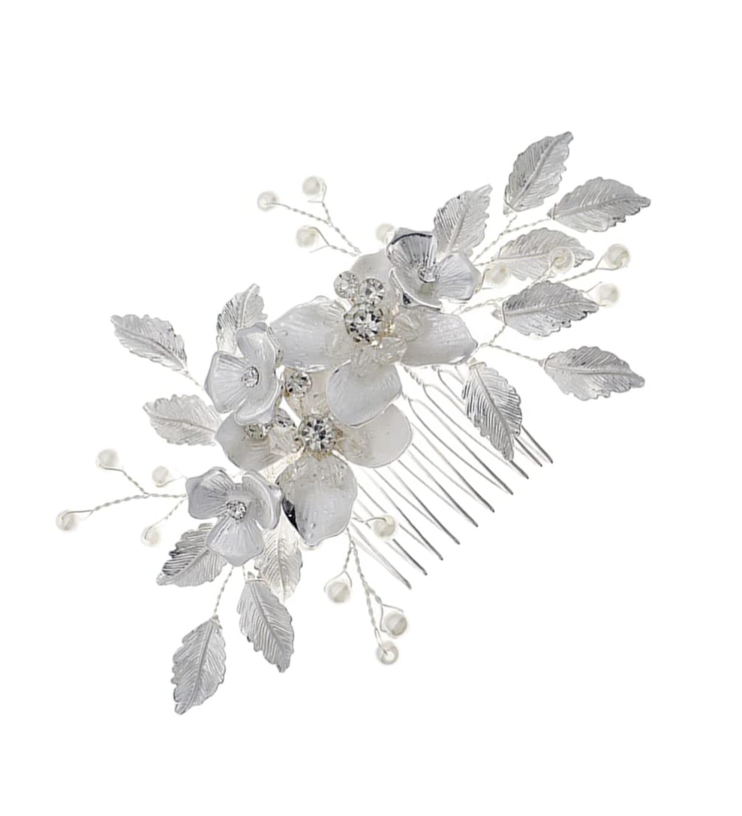 Rose Pink Pearl Hairpin Wedding Hairpin Bridal Hair Clips Accessories Everyday Headwear Thin Women Floral Hairpin For Wedding Bride Bridesmaid Party - Buy Online on GoSupps.com