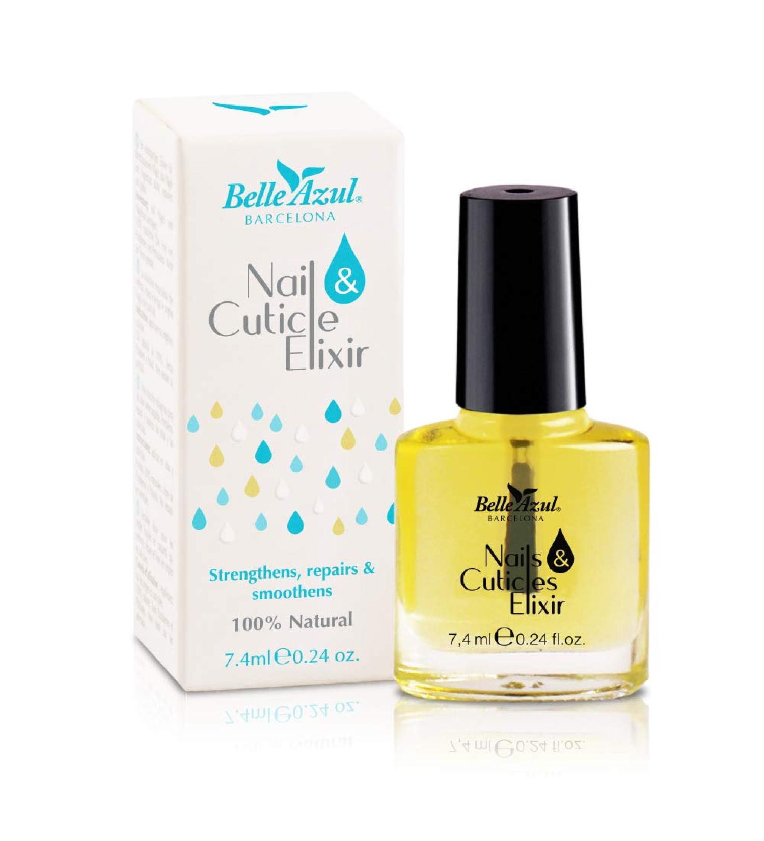 Belle Azul Nail Cuticle Elixir - 100% Organic Nail & Skin Repair Oil for Natural & Acrylic Nails Vegan 7.4ml - Buy Online on GoSupps.com