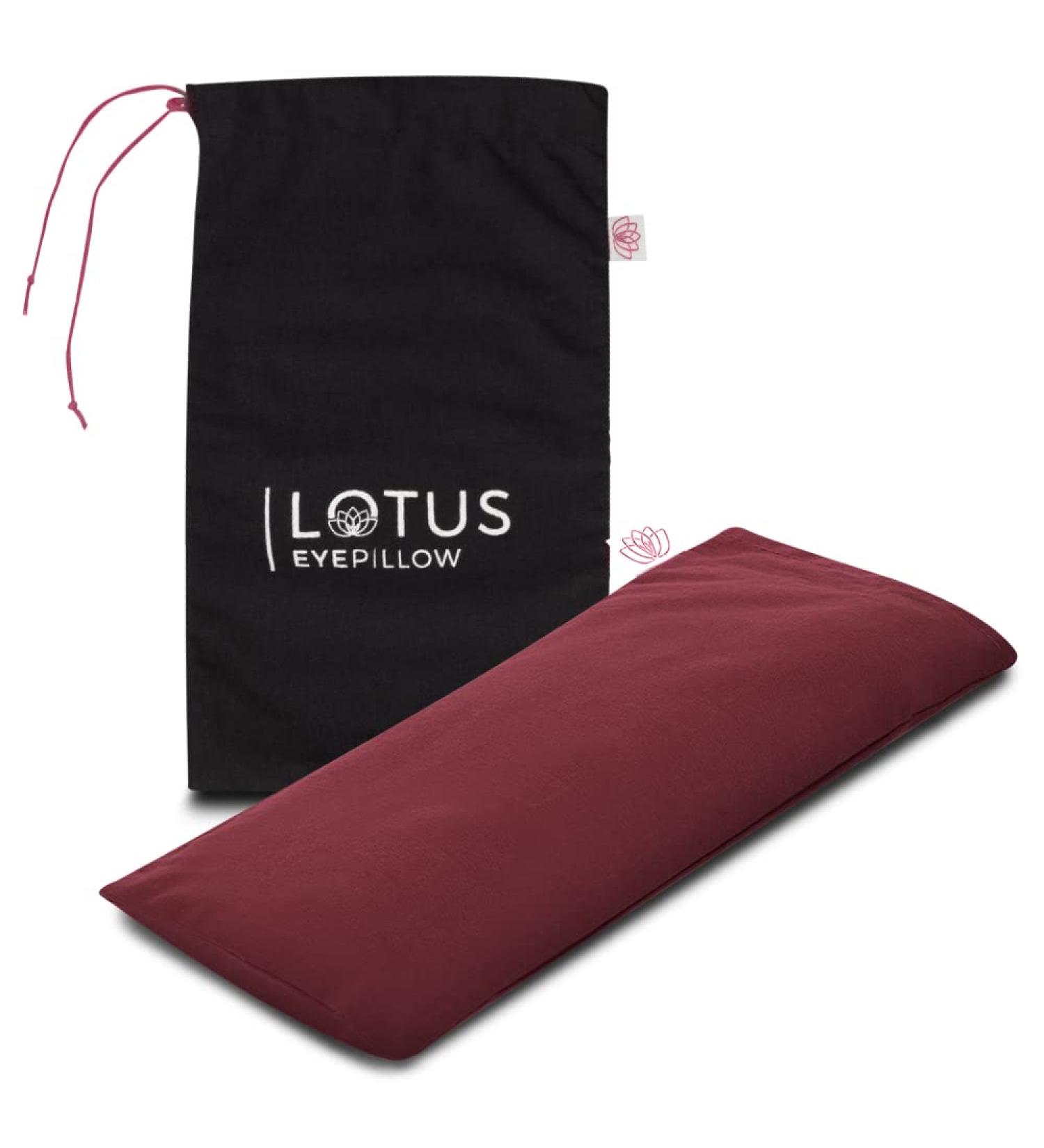 Lotus Weighted Eye Pillow | Hot/Cold Therapy | Headache Relief | Sleep & Meditation Mask | Relaxing Gift for Men, Women, Employees - Red - Buy Online on GoSupps.com