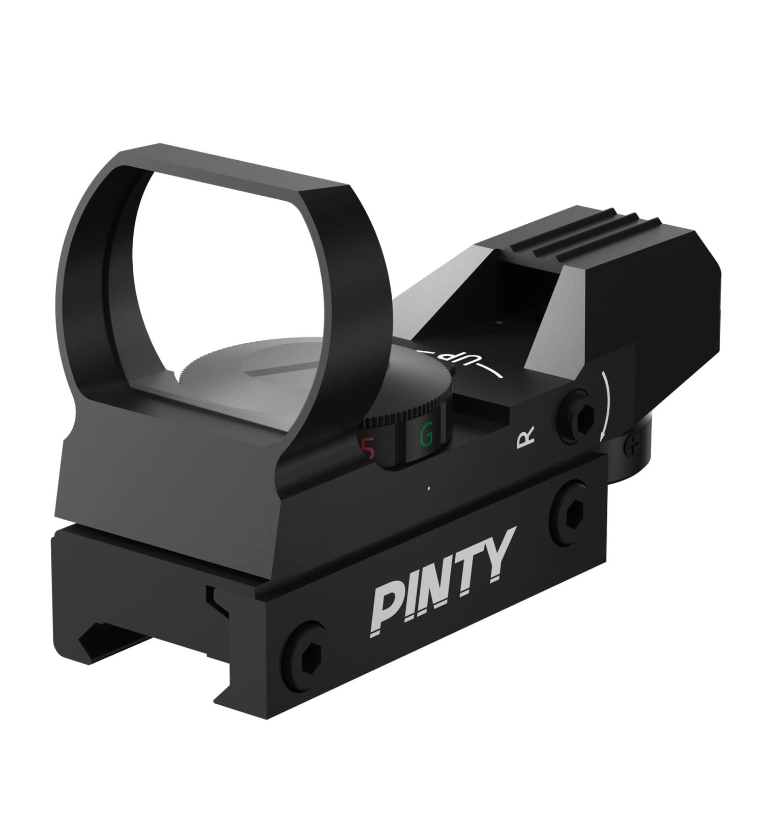 Pinty Red Green Dot Sight Reflex Tactical Riflescope | 4 Reticle Patterns | 20mm Free Mount Rails | Black Khaki - Buy Online on GoSupps.com