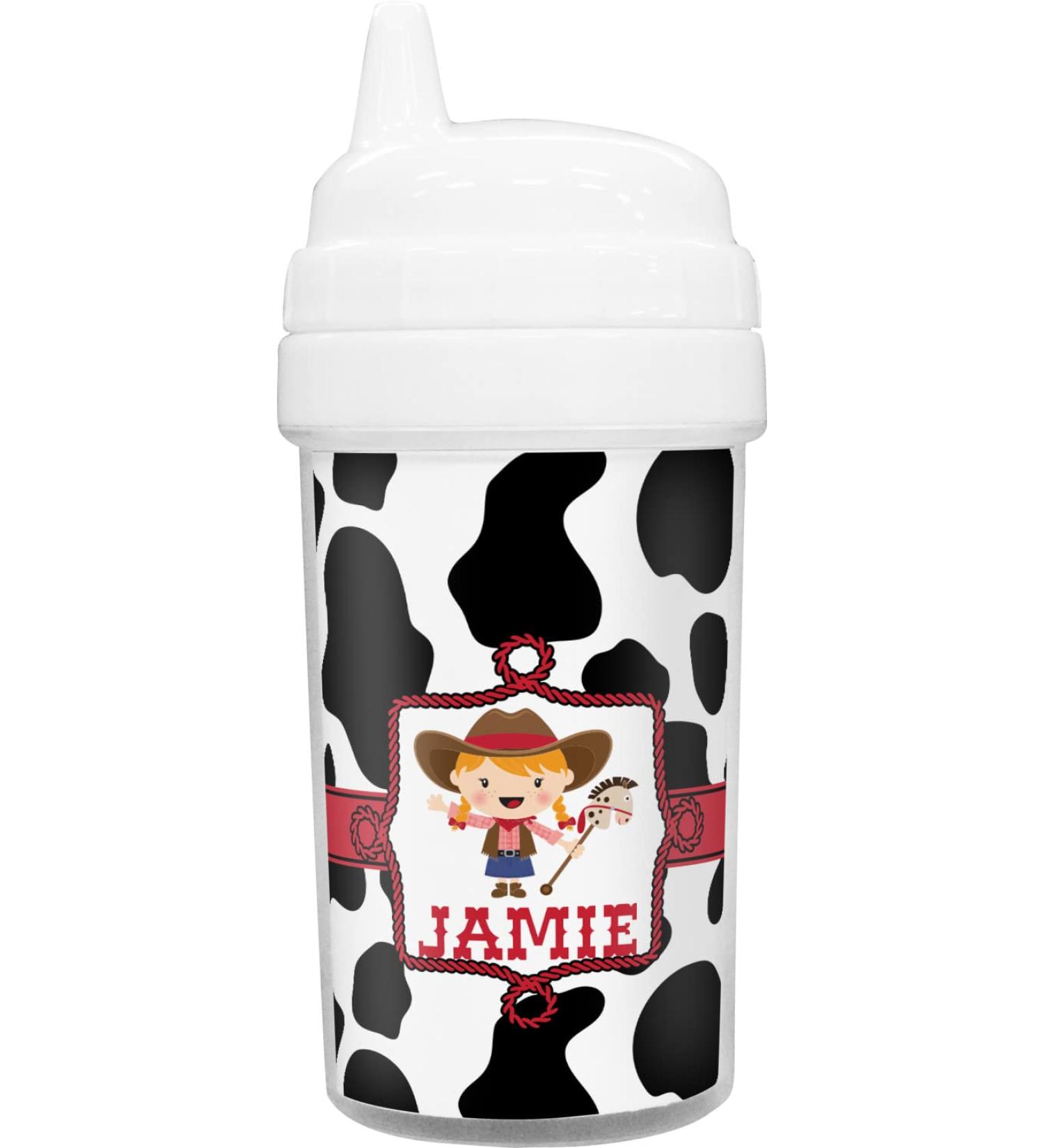 Personalized Cowprint Cowgirl Toddler Sippy Cup - RNK Shops - Buy Online on GoSupps.com