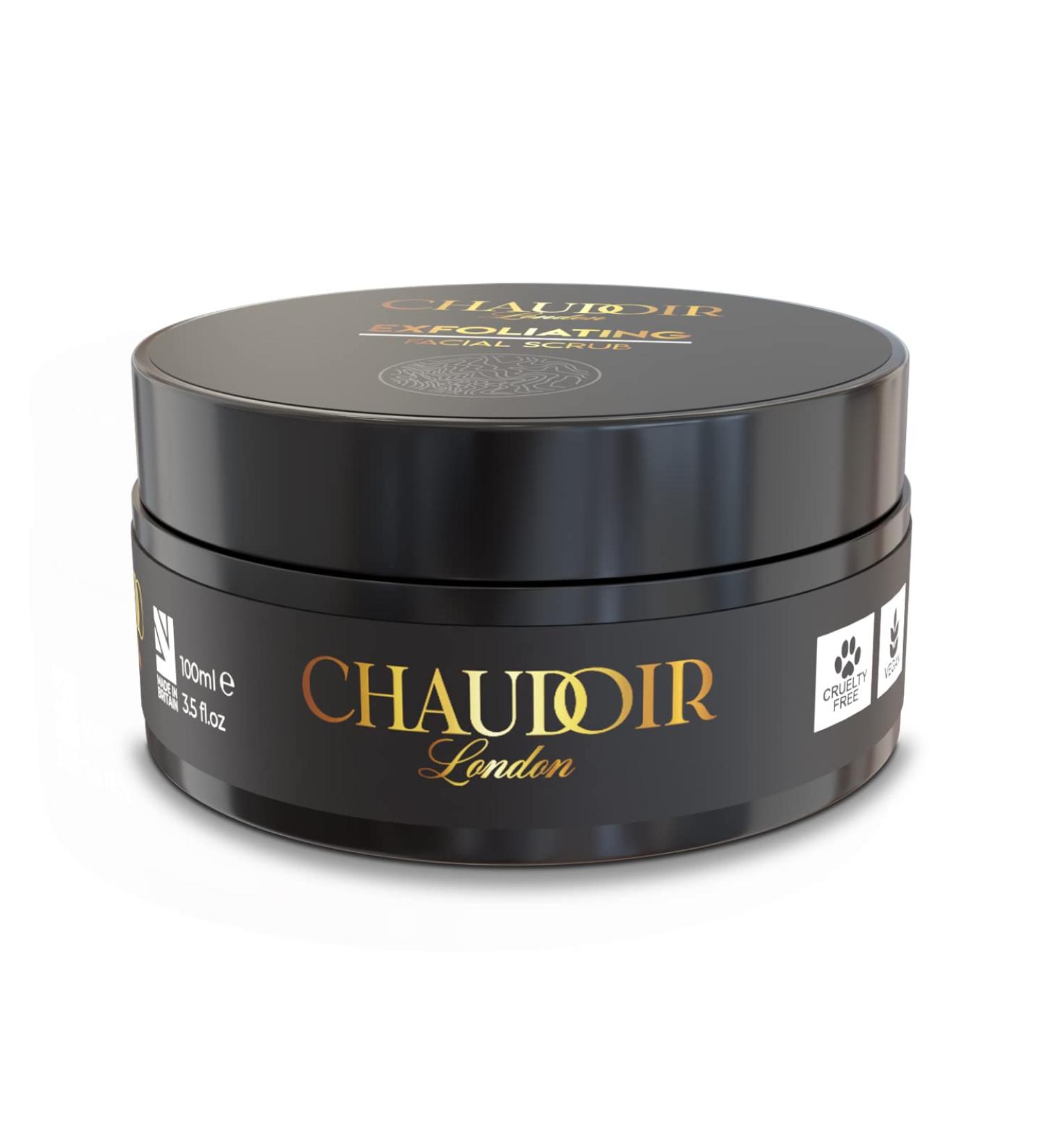 Chaudoir London Face Exfoliator Clears Pores Fades Scars Banishes Blackheads Enriched with Coconut Oil & Vitamin E 100ml - Buy Online on GoSupps.com