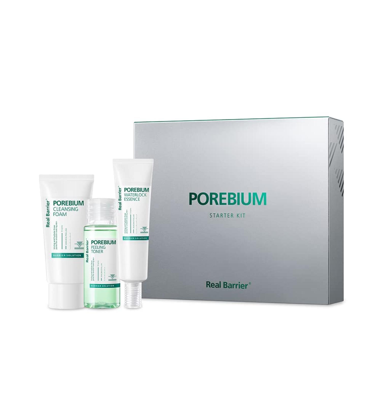 Real Barrier Porebium Starter Kit | Travel-Friendly Korean Skincare Set for Sensitive Skin | Facial Moisturizer Cleanser & Exfoliator | Sebum Control & Ceramide Solution - Buy Online on GoSupps.com
