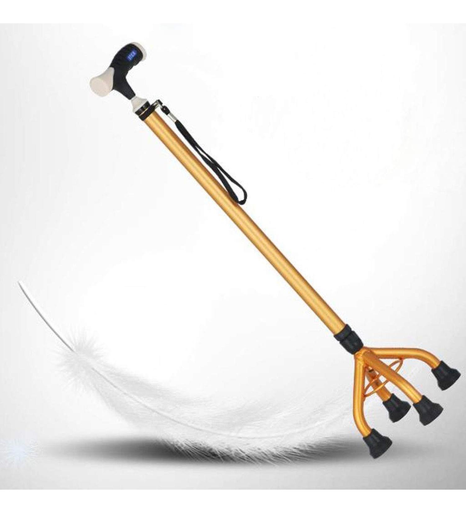 Old Man Crutches Retractable Four-Foot Cane Small Four-Corner Cane Elderly Slip Single Turn to Adjust Disabled Walker Interesting Bathing in Sunlight - Buy Online on GoSupps.com