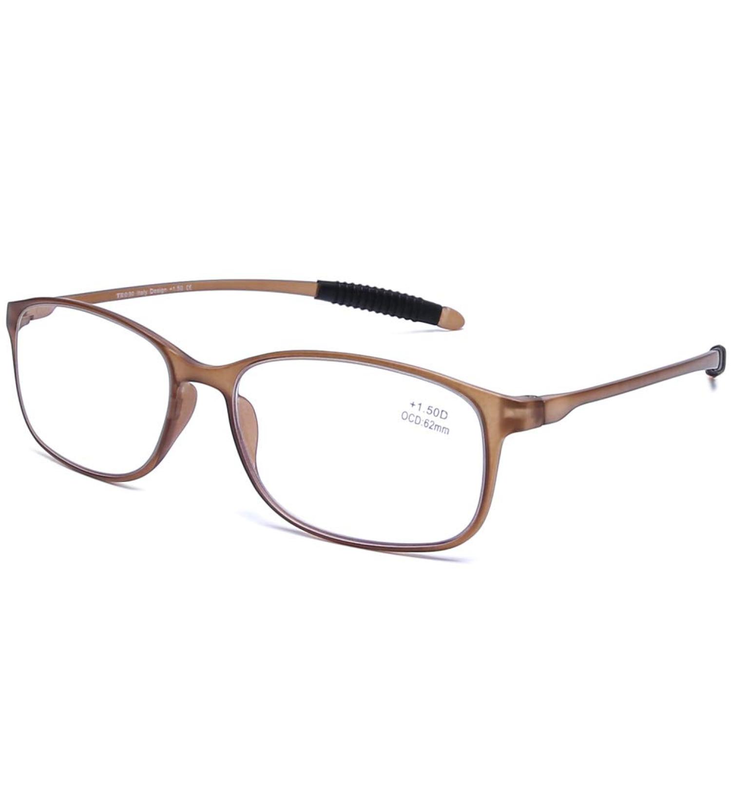DOOViC Blue Light Filter Reading Glasses for Unisex TR259-C | Matte Brown 1.75x | Choose from 9 Colors - Shop Now! - Buy Online on GoSupps.com