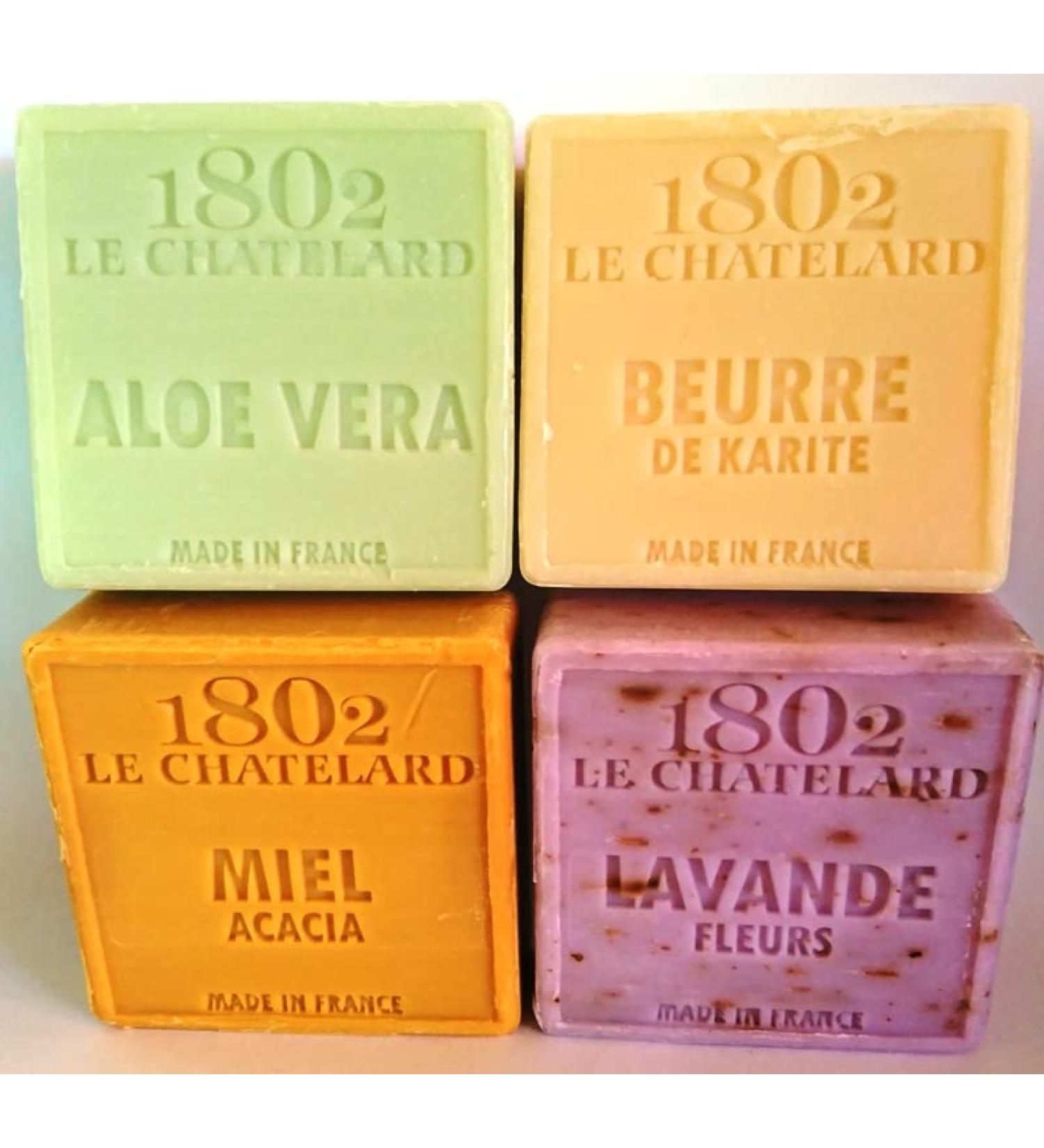 Set Marseille soap 4 x 100 grams extra soft no palm oil Le Chatelard 1802 - Buy Online on GoSupps.com