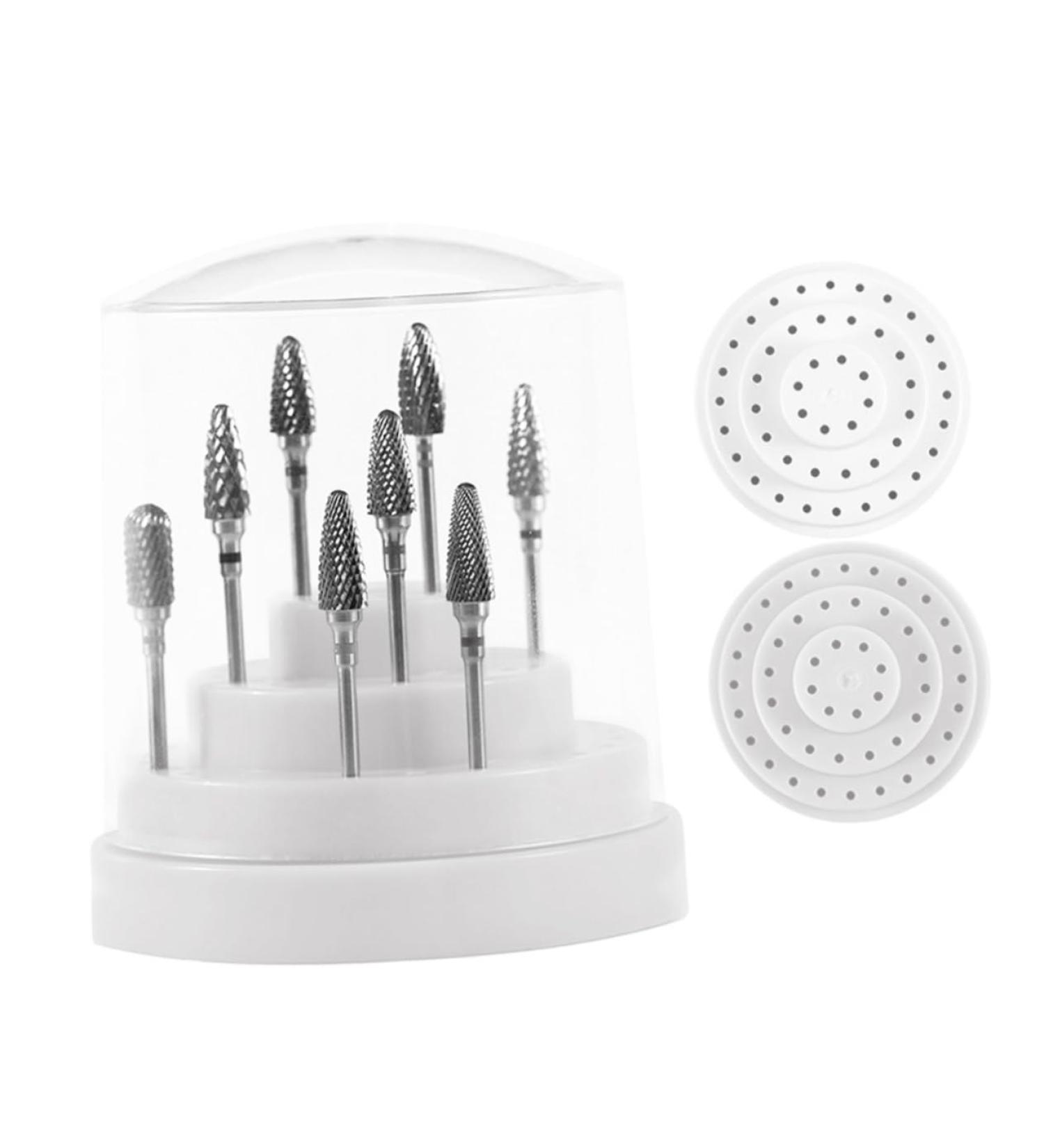 SKISUNO Nail Bit Holder 1pc 48 Nail Bit Organizer Nail Grinding Head Nail Bit Stand Teeth Gems Kit Manicure Drill Bits Holder Nail Drill Bit Organizer Display White Multicolor Bracket Box Size 1 White - Buy Online on GoSupps.com