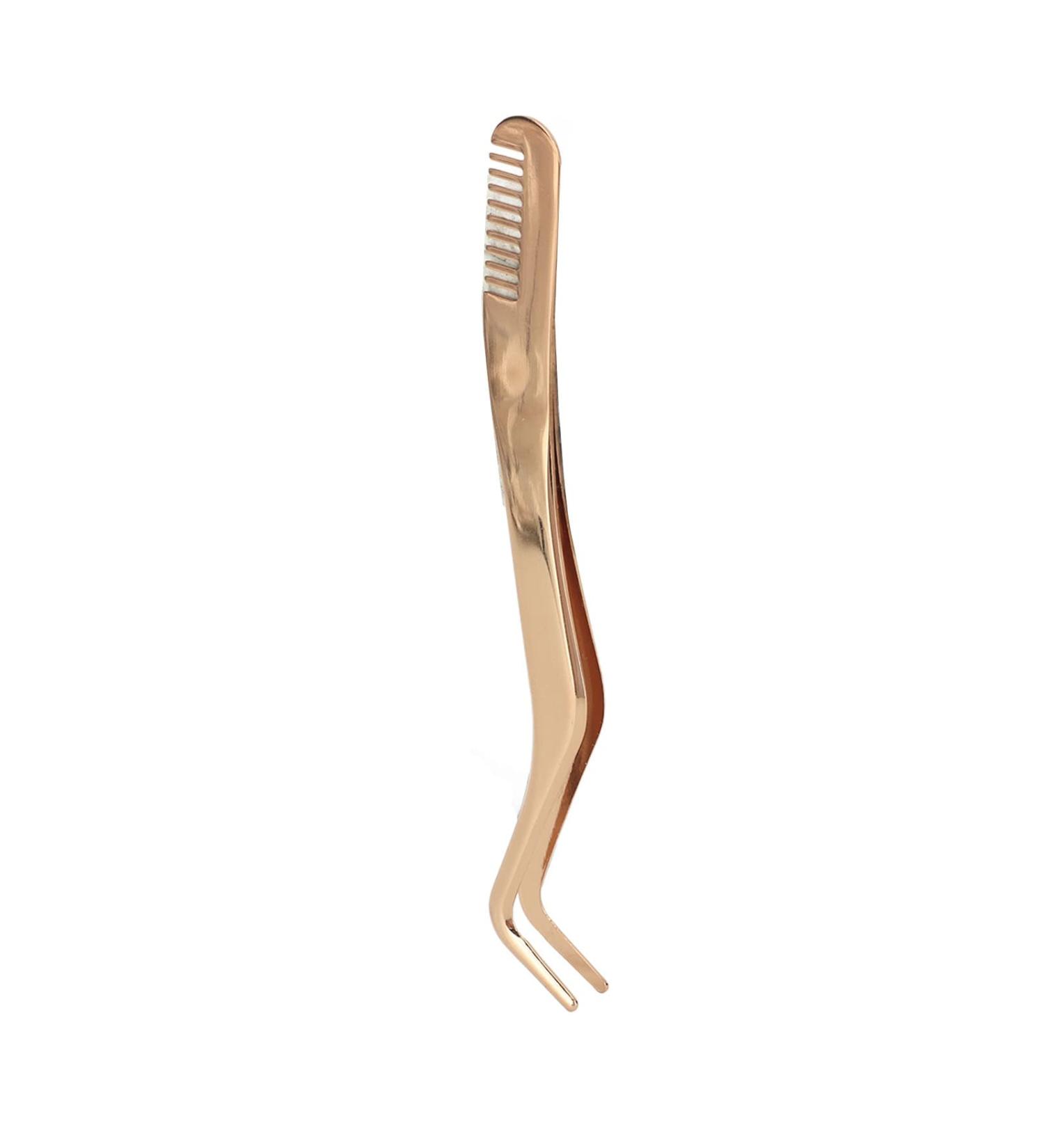 Premium Volume Eyelash Tweezers - Multifunctional Stainless Steel Tool for Applying False Lashes with Comb Design | International Shipping Available - Buy Online on GoSupps.com