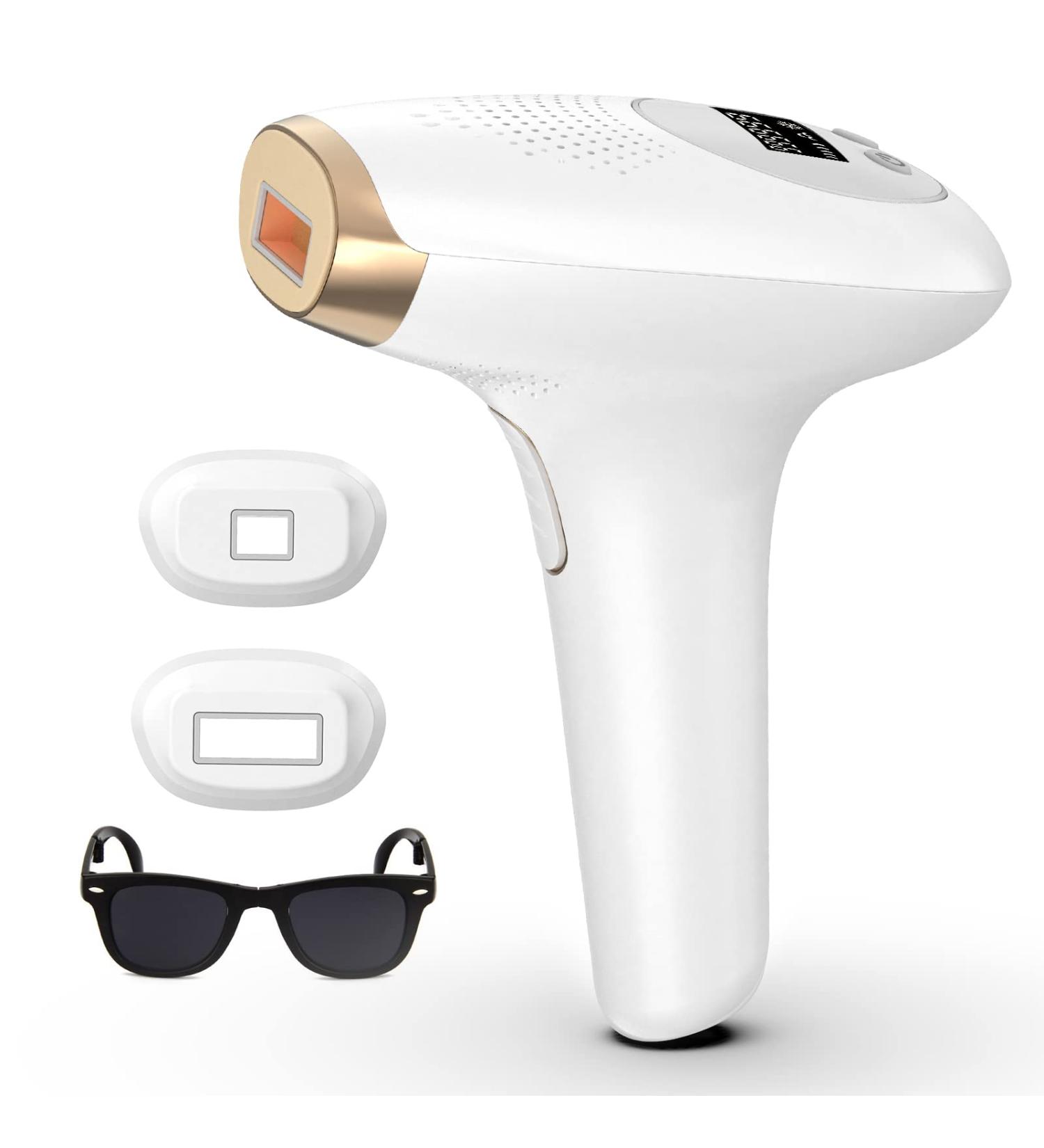 FDA Cleared High Energy IPL Hair Removal for Women and Men - Ice Cooling Protection, 999,999 Flashes - Reduce Pain, Laser Hair Removal for Whole Body - Sleek White - Buy Online on GoSupps.com