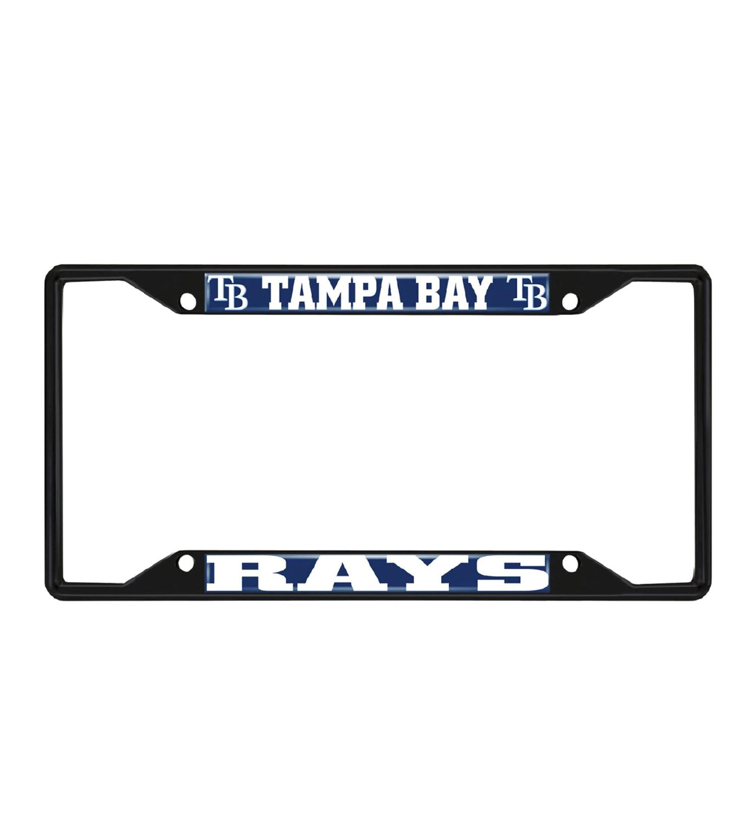 Fan Mats 31322: Tampa Bay Rays Metal License Plate Frame Black Finish