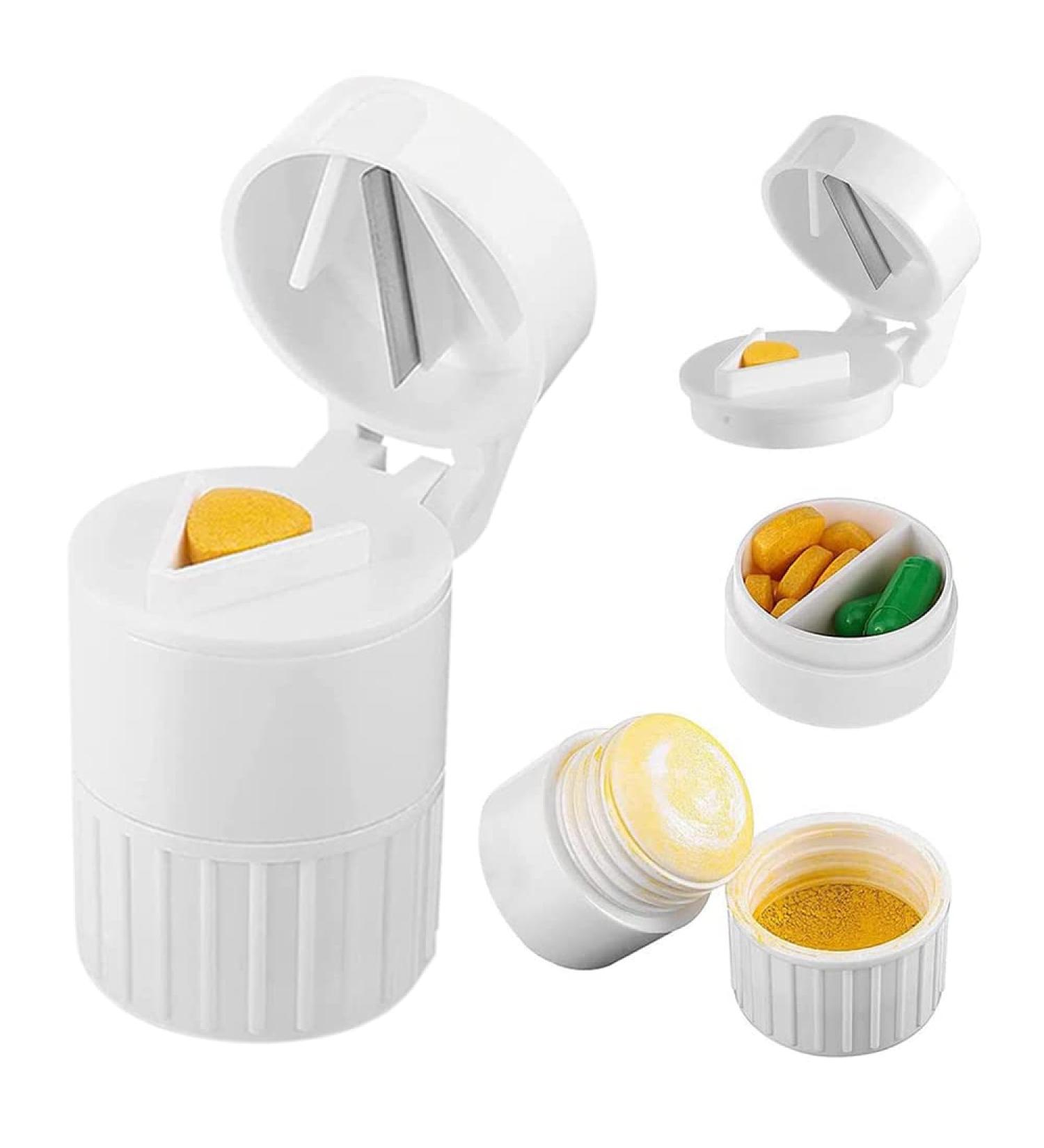 4-in-1 Multifunctional Pill Cutter & Grinder | Travel-friendly Medicine Dispenser - Buy Online on GoSupps.com