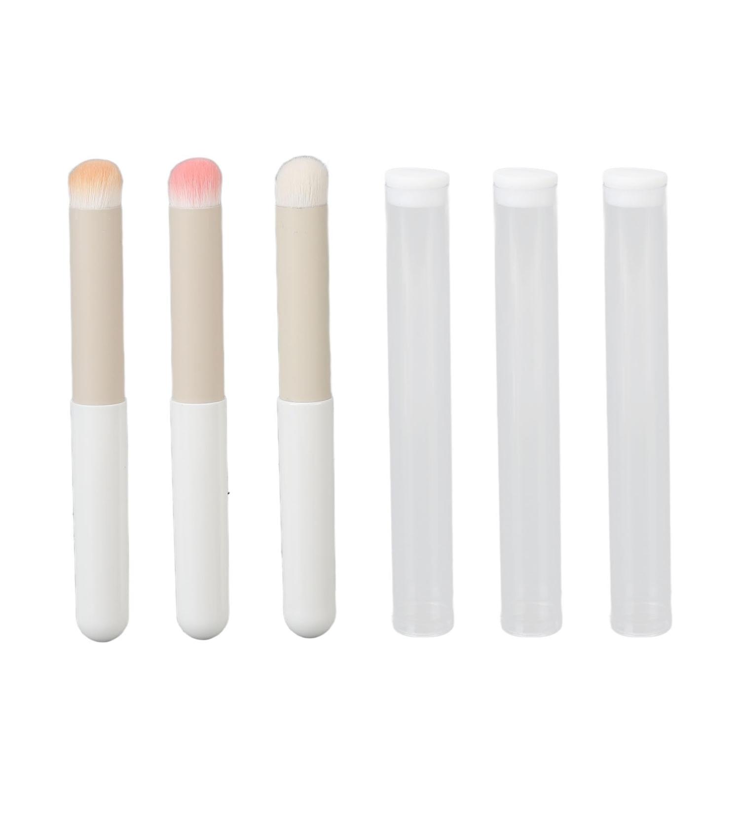 Buy Professional Lipstick Brush Set - 3 Round Lip Brushes with Makeup Sponge | Multipurpose Portable Cosmetic Tool for Flawless Application - Buy Online on GoSupps.com