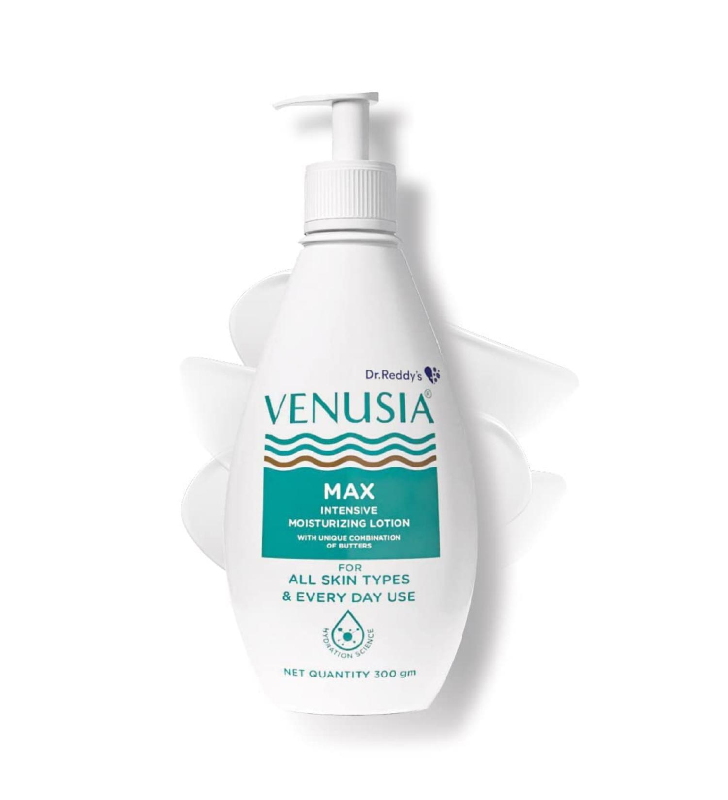 VENU SIA Max Moisturiser Lotion - Paraben Free Daily Hydration for Dry Skin with Shea Mango Aloe & Cocoa Butter - 300g Dermatologist Recommended - Buy Online on GoSupps.com