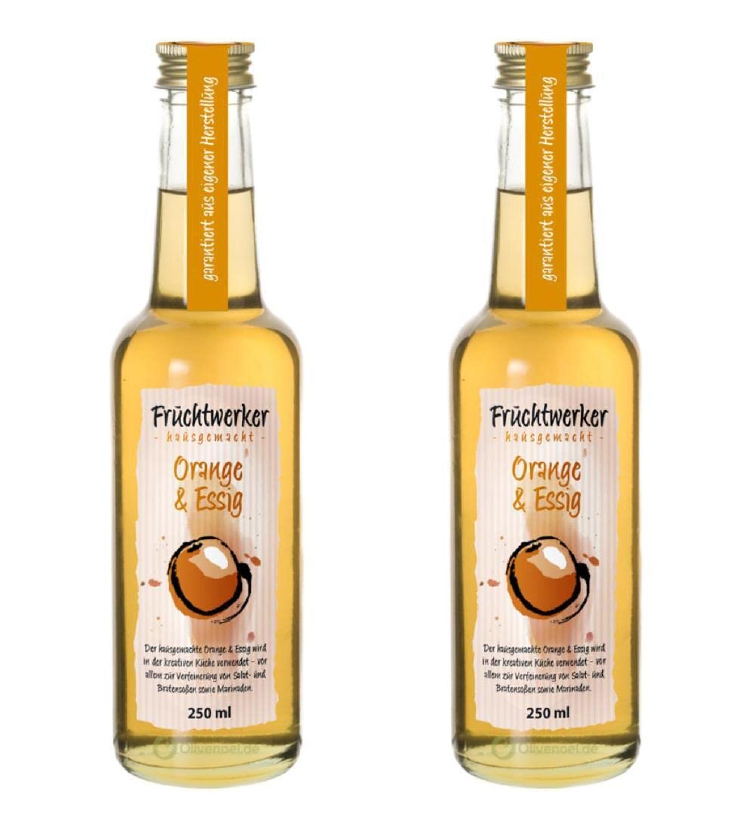 Fruchtwerker fruit worker orange & vinegar with real fruit juice 2 x 250ml glass bottle - Buy Online on GoSupps.com