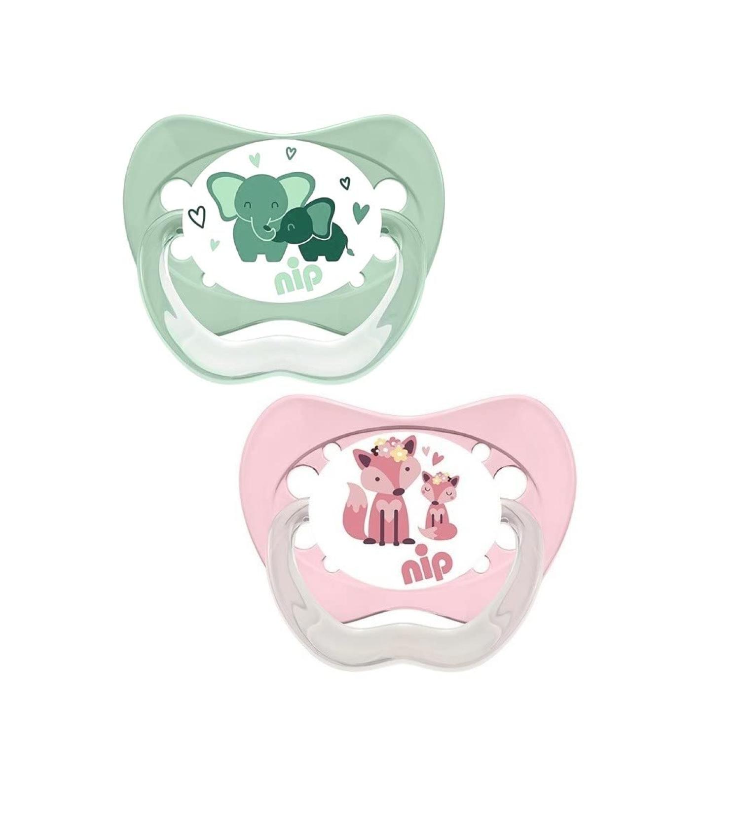 Buy Nip Pacifier Family Latex Orthodontic - Reduces Pressure on Teeth & Jaw Made in Germany (3-Pack 16-32 Months) - Pink Mint - Buy Online on GoSupps.com