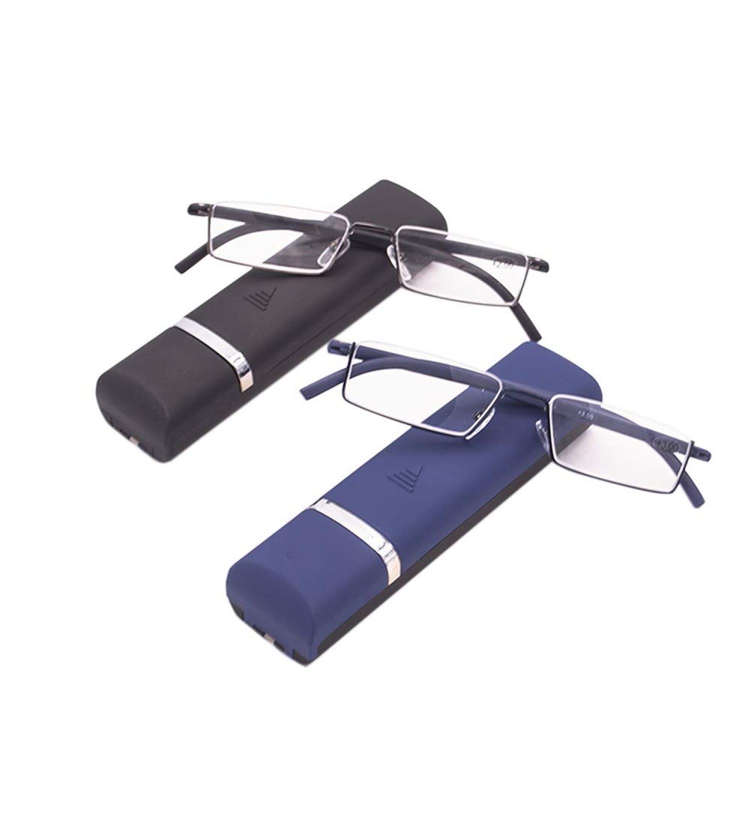Kokobin 2 St ck Lesebrillen +3.25 Dioptrien | Ultra-Leichte TR90 & Metallrahmen | Halbrand Sehhilfe mit Brillenetui f r Damen & Herren | Schwarz & Blau - Buy Online on GoSupps.com