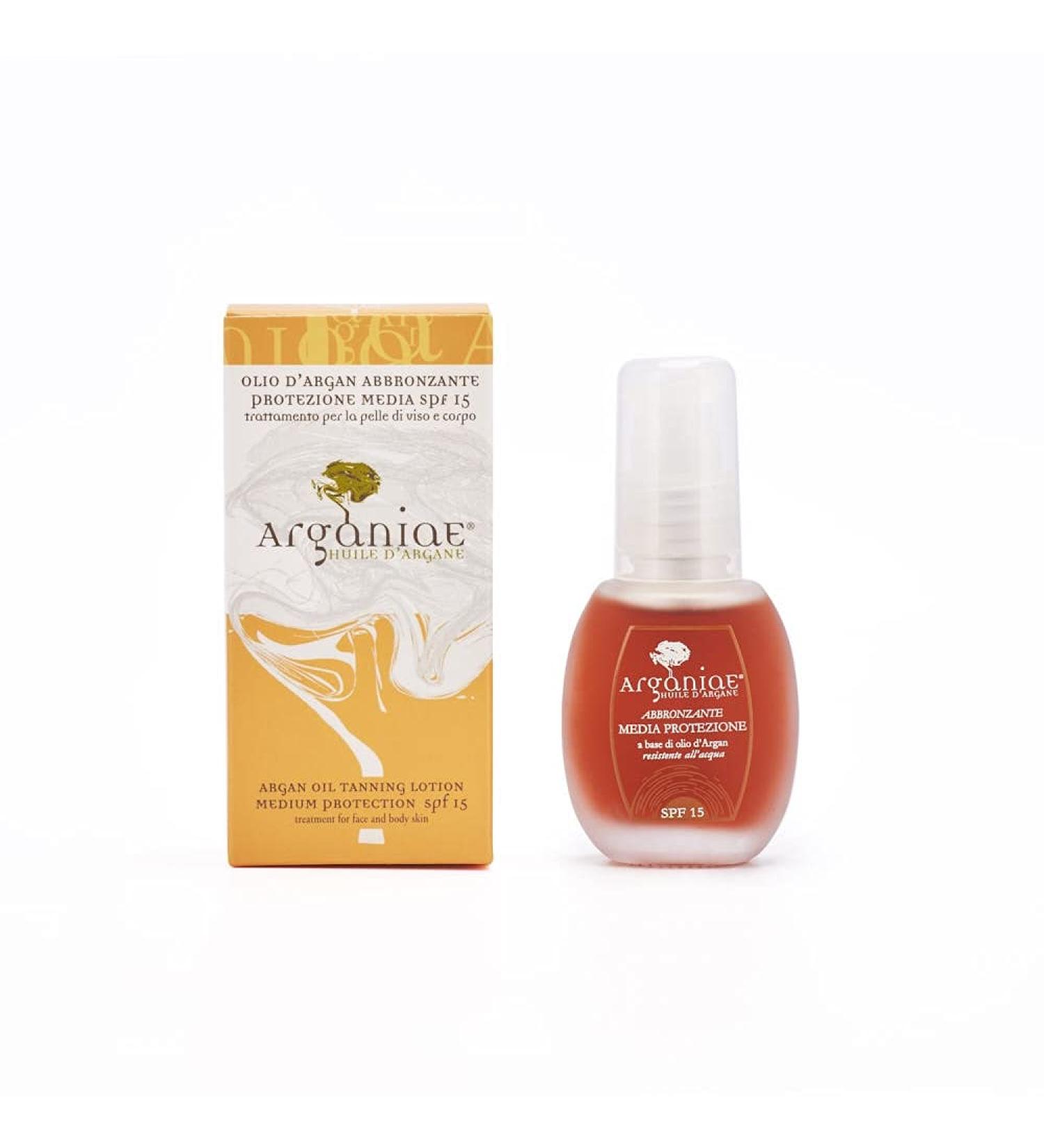 Arganiae Bronzing Argan Oil - Medium Protection SPF 15 - Face and Body Skin Treatment - 30 ml