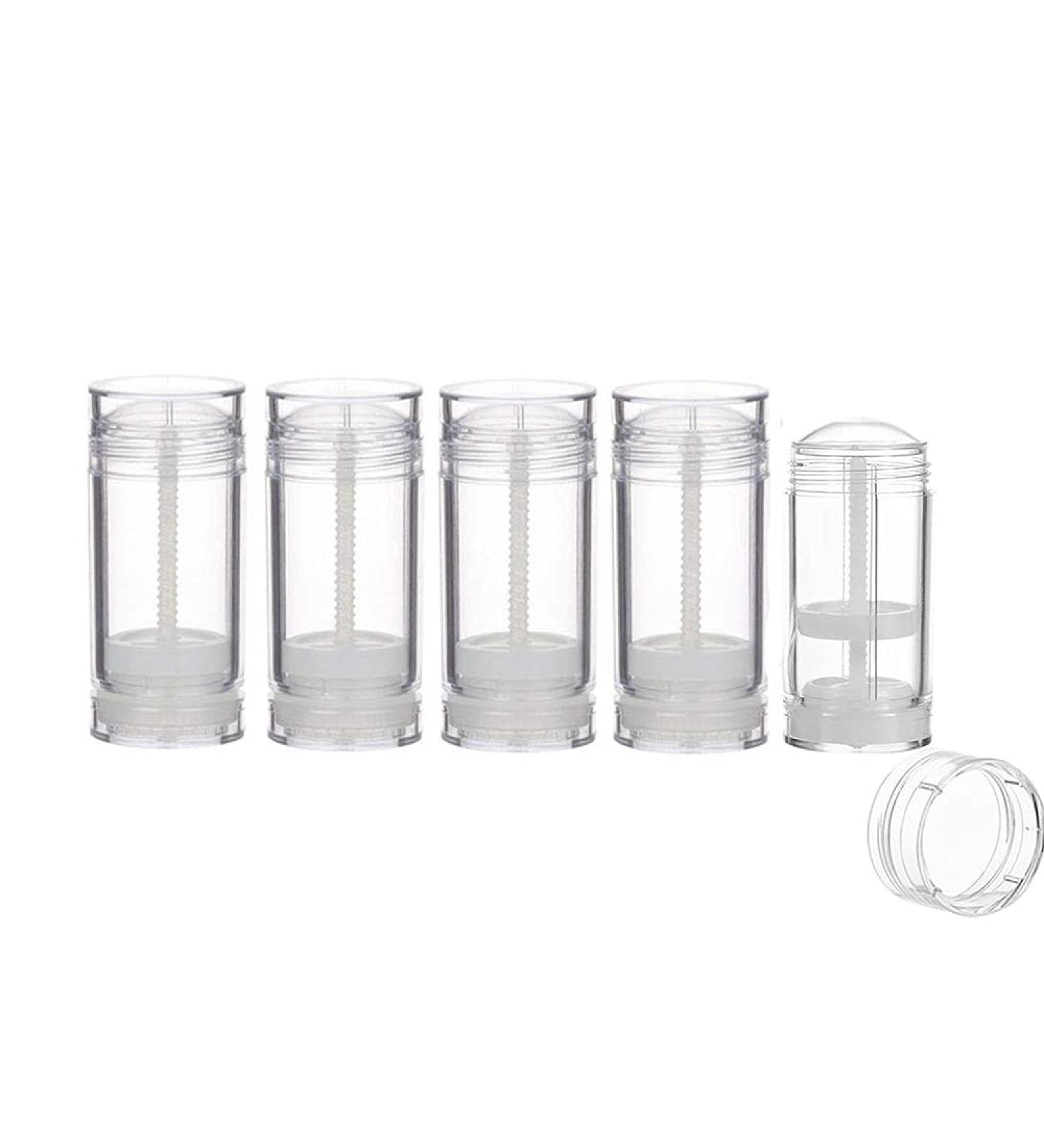 5 Pcs 1 Oz Deodorant Tubes - Clear Refillable Twist-Up Bottles for DIY Lip Balm & Deodorant - 30ml Round Shape - Buy Online on GoSupps.com
