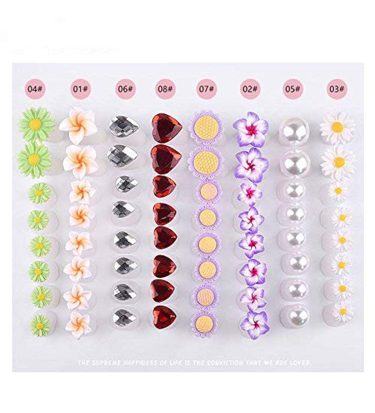 8Pcs/ Set Toe Separator Kit Cute Soft Silicone Toes Lock Heart/Daisy/Crystal/Peral Pedicure Tools Easy To Apply Toe Polish Acrylic UV Gel Color2