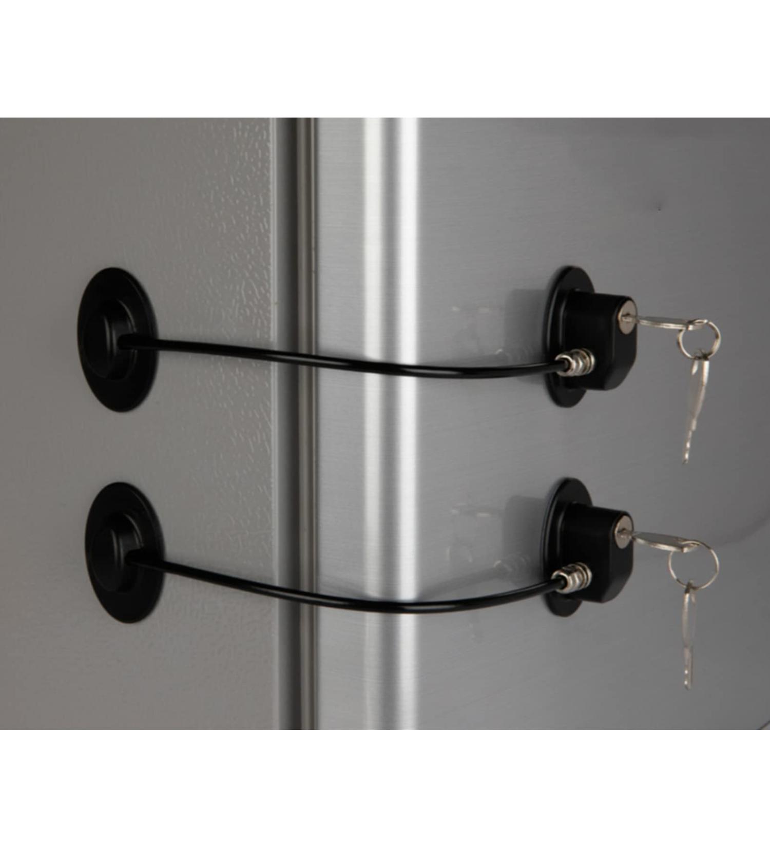 2 Pack Refrigerator Door Locks with 4 Keys | Child Safety Cabinet & File Drawer Lock | Freezer Door Lock by REZIPO - Black - Buy Online on GoSupps.com