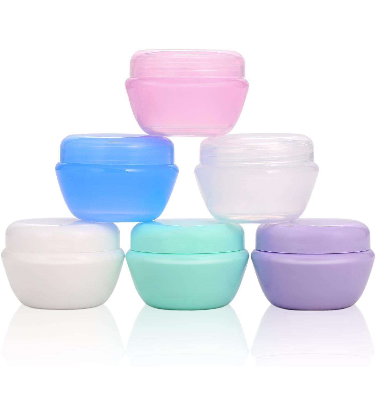 VEAIDE 20ml TSA Approved Travel Containers for Toiletries - Leakproof Refillable Makeup Jars with Clear Zipper Bag, 6 Pieces - Buy Online on GoSupps.com